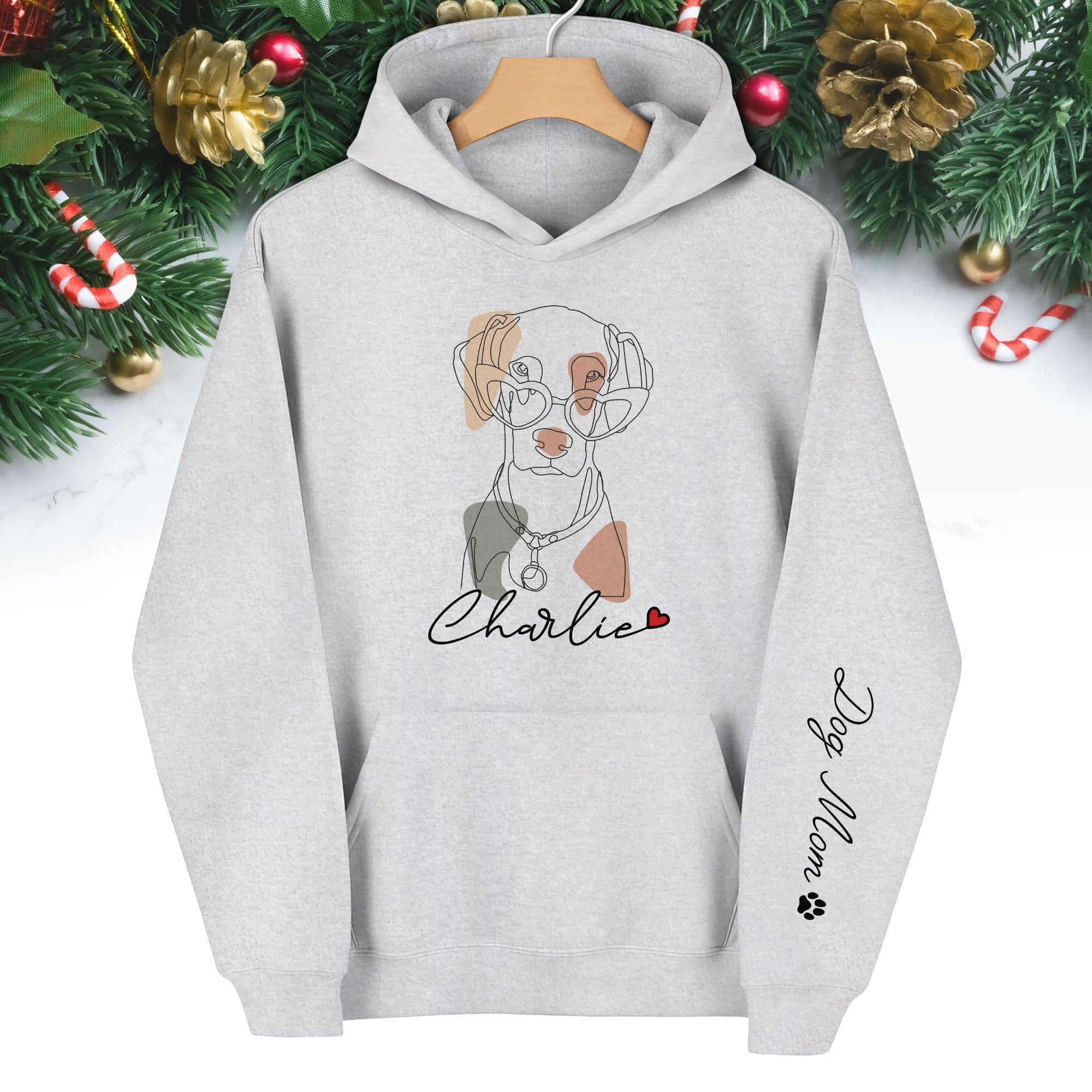 Custom Pet Line Art Hoodie – Personalized Dog & Cat Photo Gift for Pet Lovers