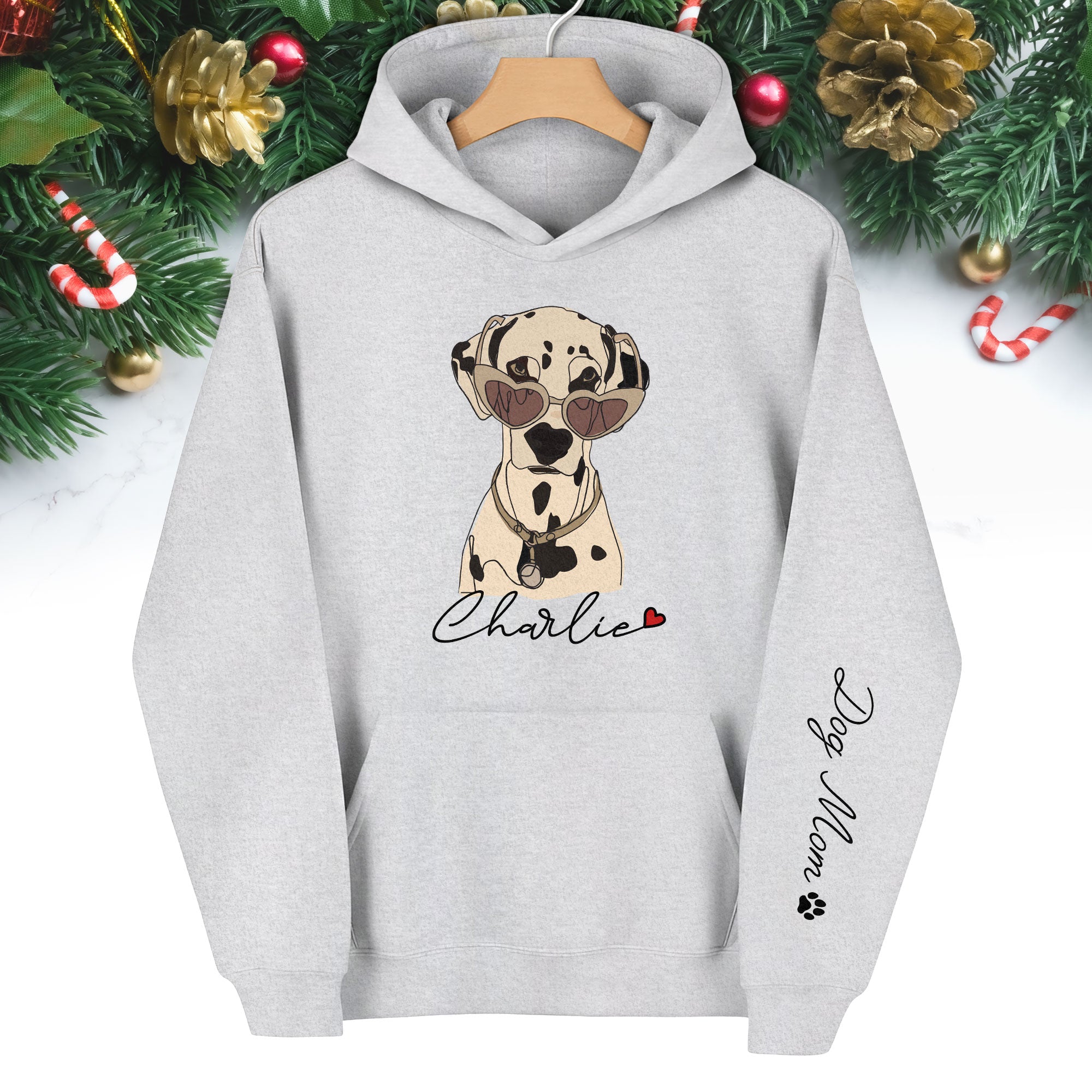 Personalized Dog Hoodie – Custom Pet Portrait with Name | Unique Gift for Pet Lovers