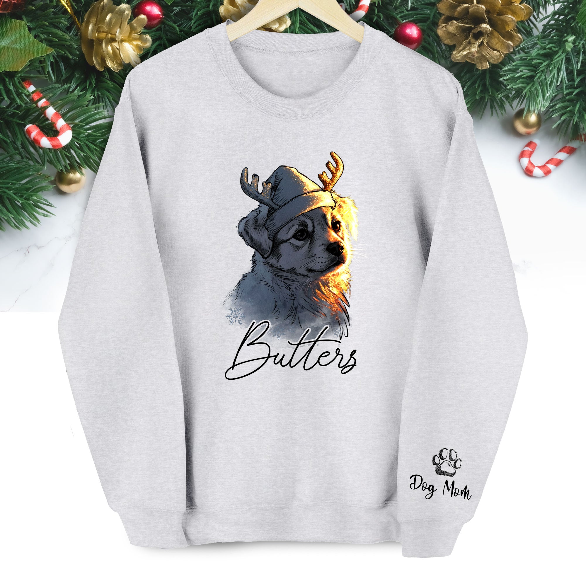 Personalized Dog Mom Sweatshirt Featuring Your Pet’s Face