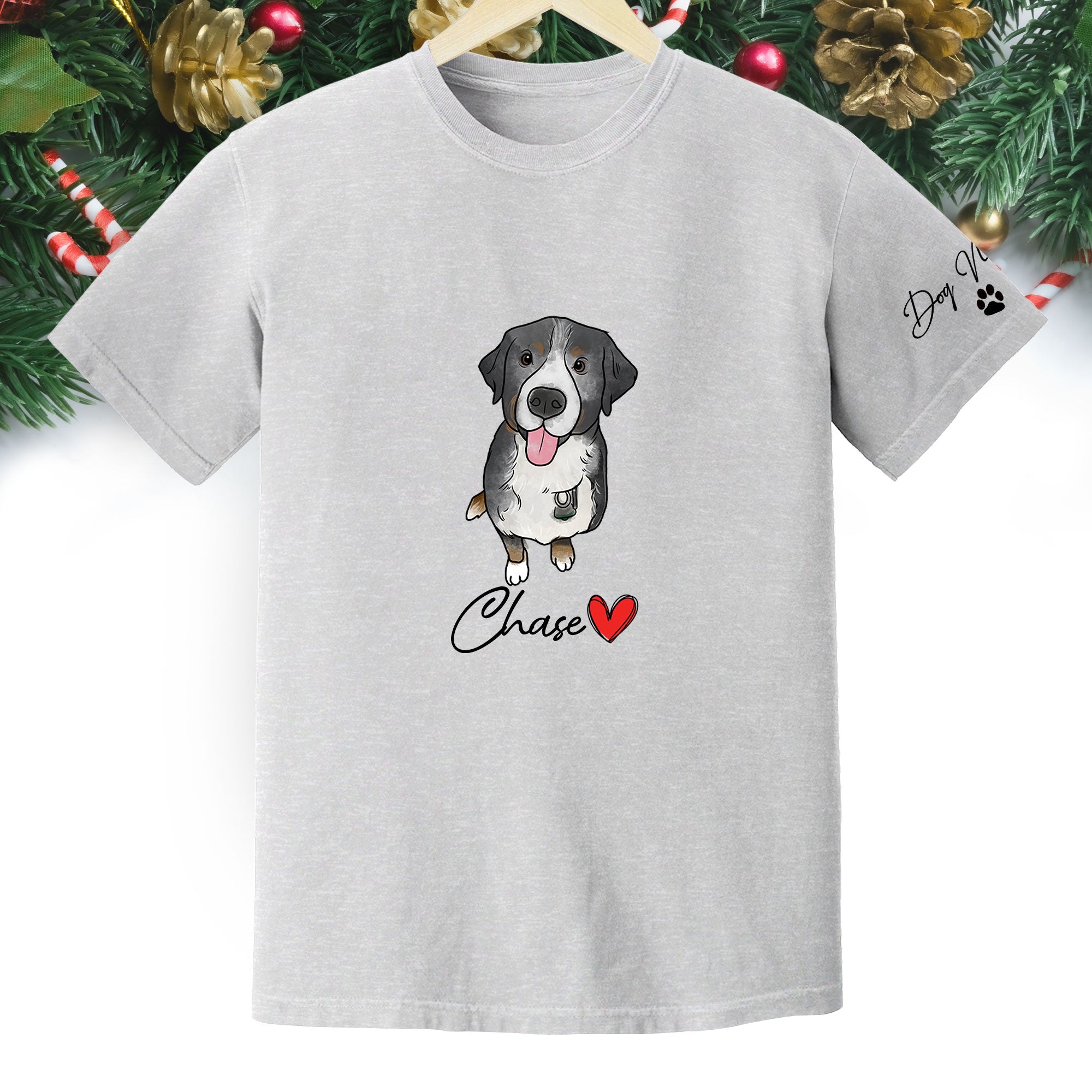 Personalized Dog Christmas Shirt – Custom Pet Photo Shirt, Gift for Dog Mom, Dog Dad