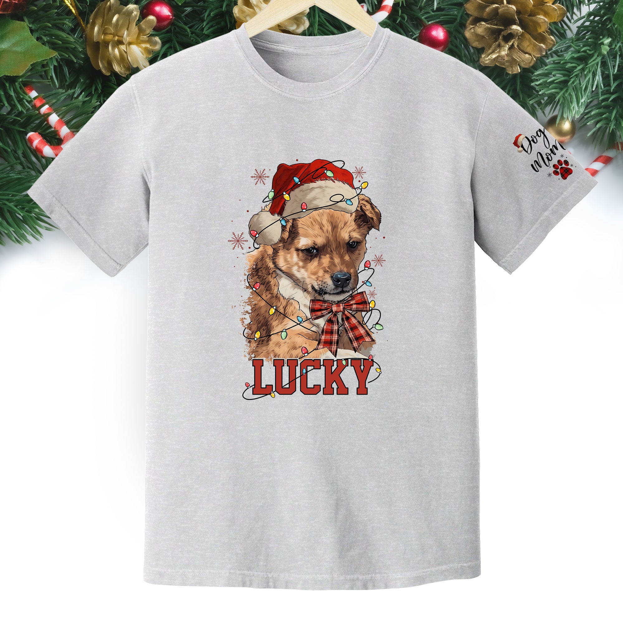 Custom Dog Shirt – Personalized Pet Photo T-Shirt, Holiday Gift for Dog Mom