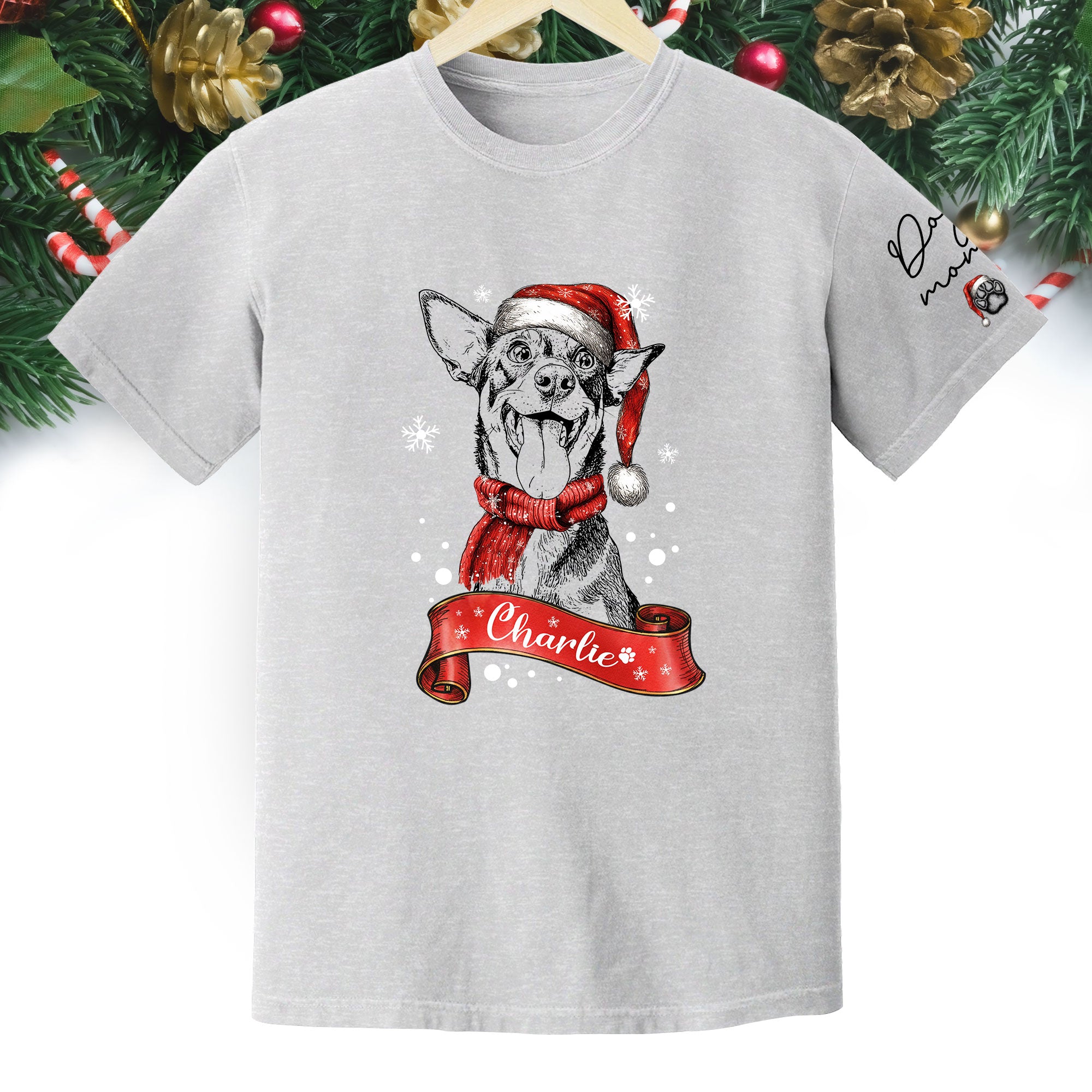 Christmas Dog T-Shirt – Custom Pet Photo Shirt, Funny Personalized Gift for Pet Lover