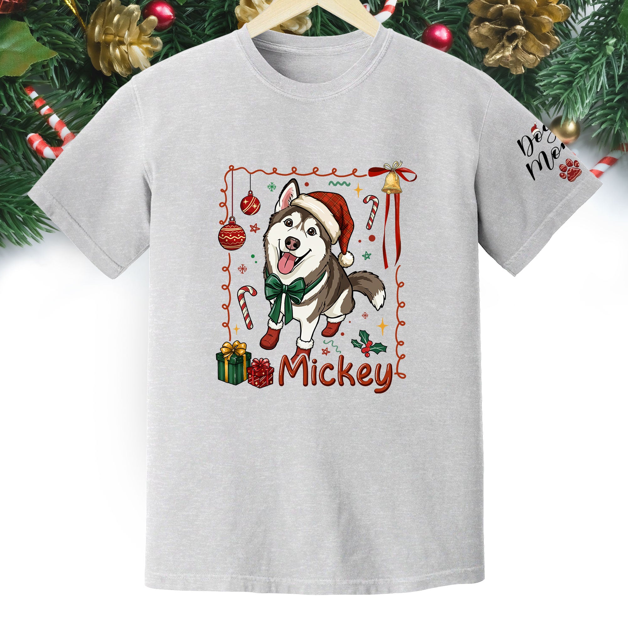 Personalized Dog Mom Shirt, Christmas Shirts For Women, Dog Mom Gift