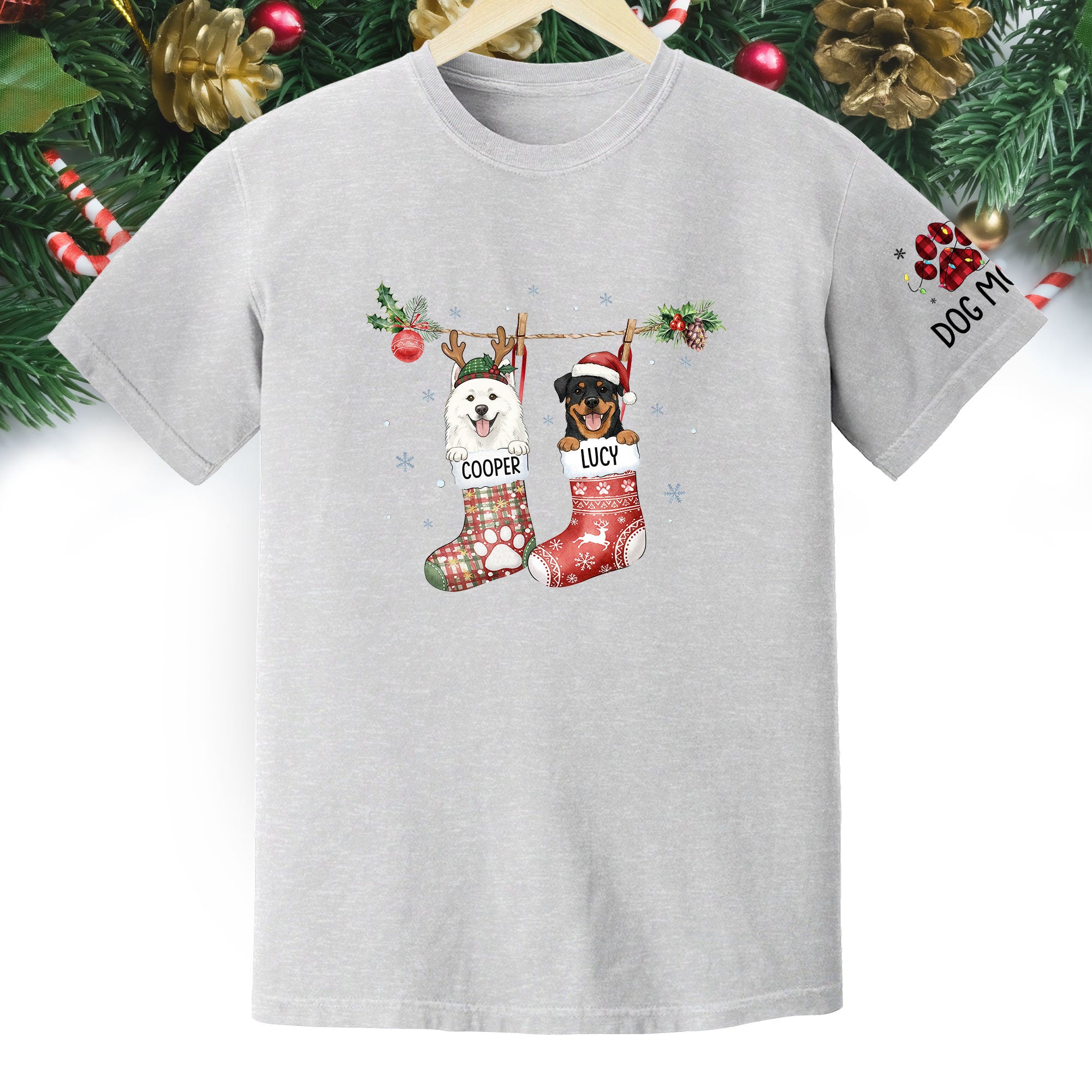 Custom Dog Lover Tee – Personalized Christmas Shirt, Cute Gift for Pet Lovers