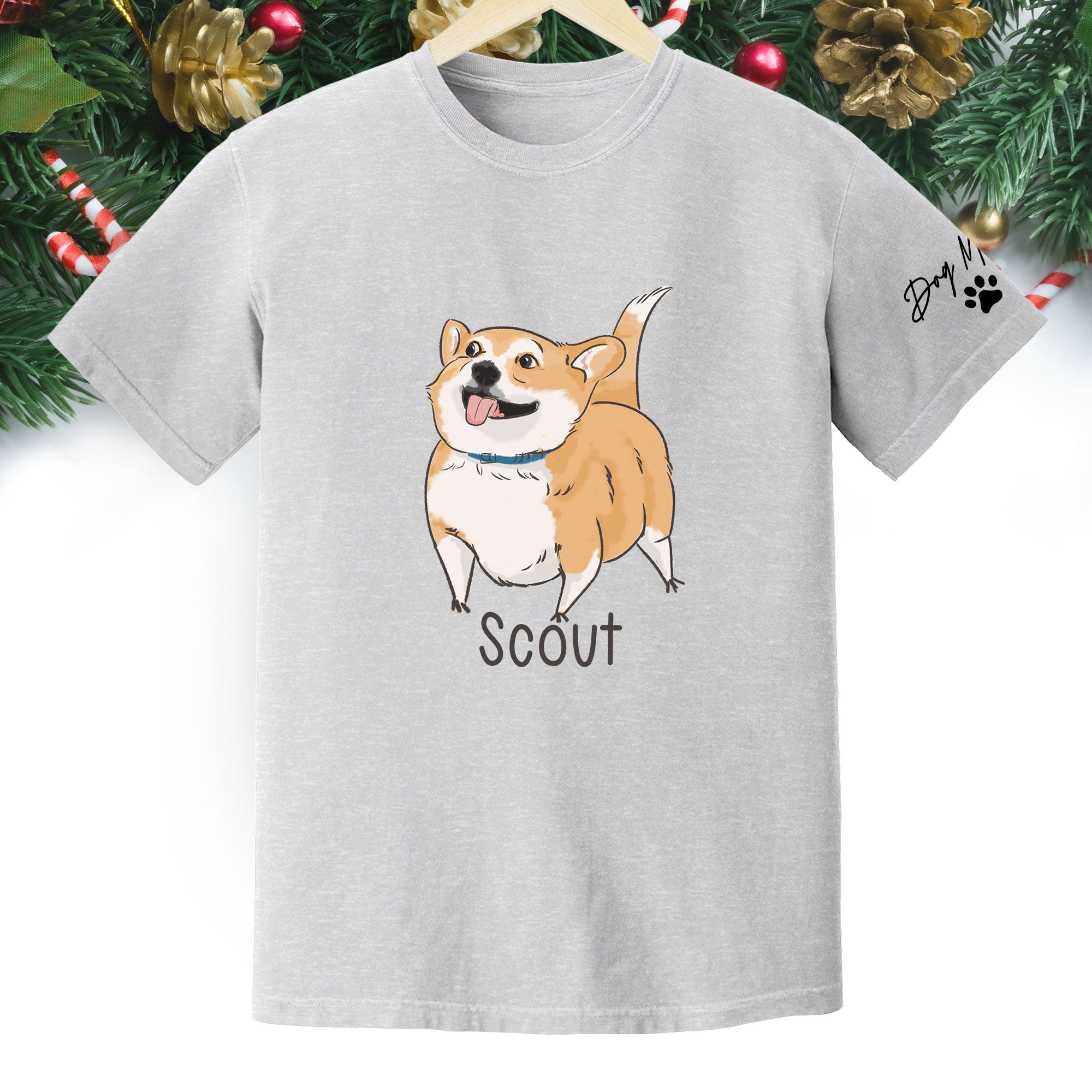 Custom Dog Mom T-Shirt – Personalized Dog Shirt with Pet Photo & Name, Cute Gift for Pet Lovers