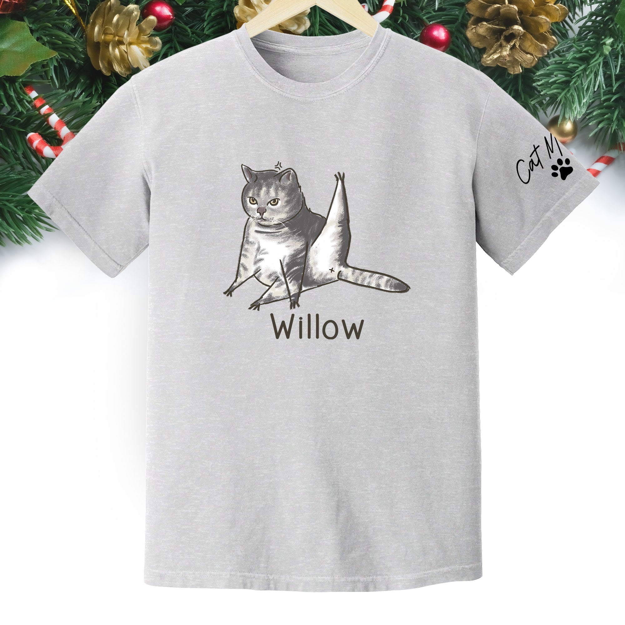 Custom Cat Mom T-Shirt – Personalized Funny Cat Shirt with Pet Photo & Name, Unique Gift for Cat Lovers