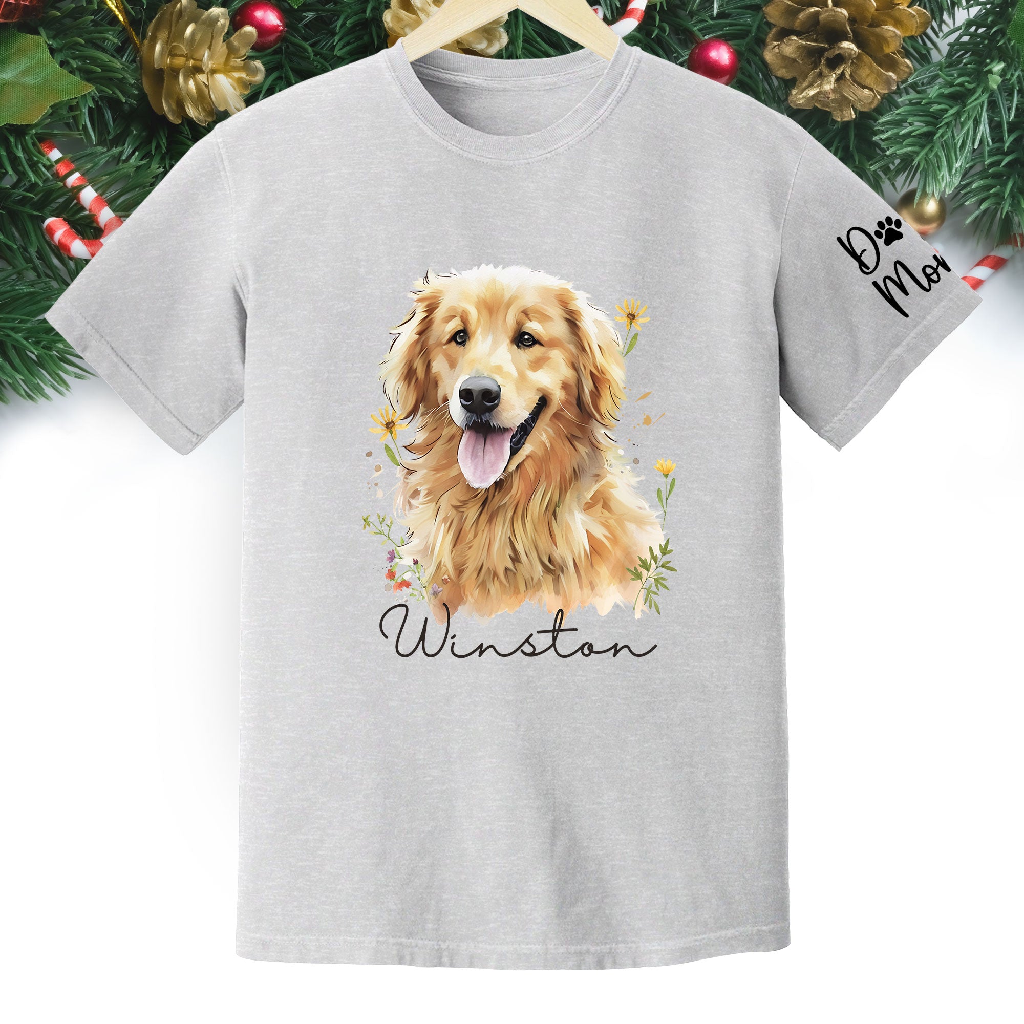 Custom Pet Portrait T-Shirt – Personalized Dog Lover Tee, Unique Gift for Dog Mom & Dog Dad