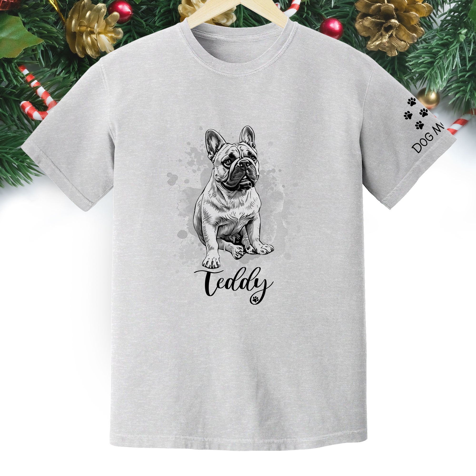 Custom Dog Mom T-Shirt – Personalized Pet Portrait Tee from Photo, Unique Gift for Dog Lovers