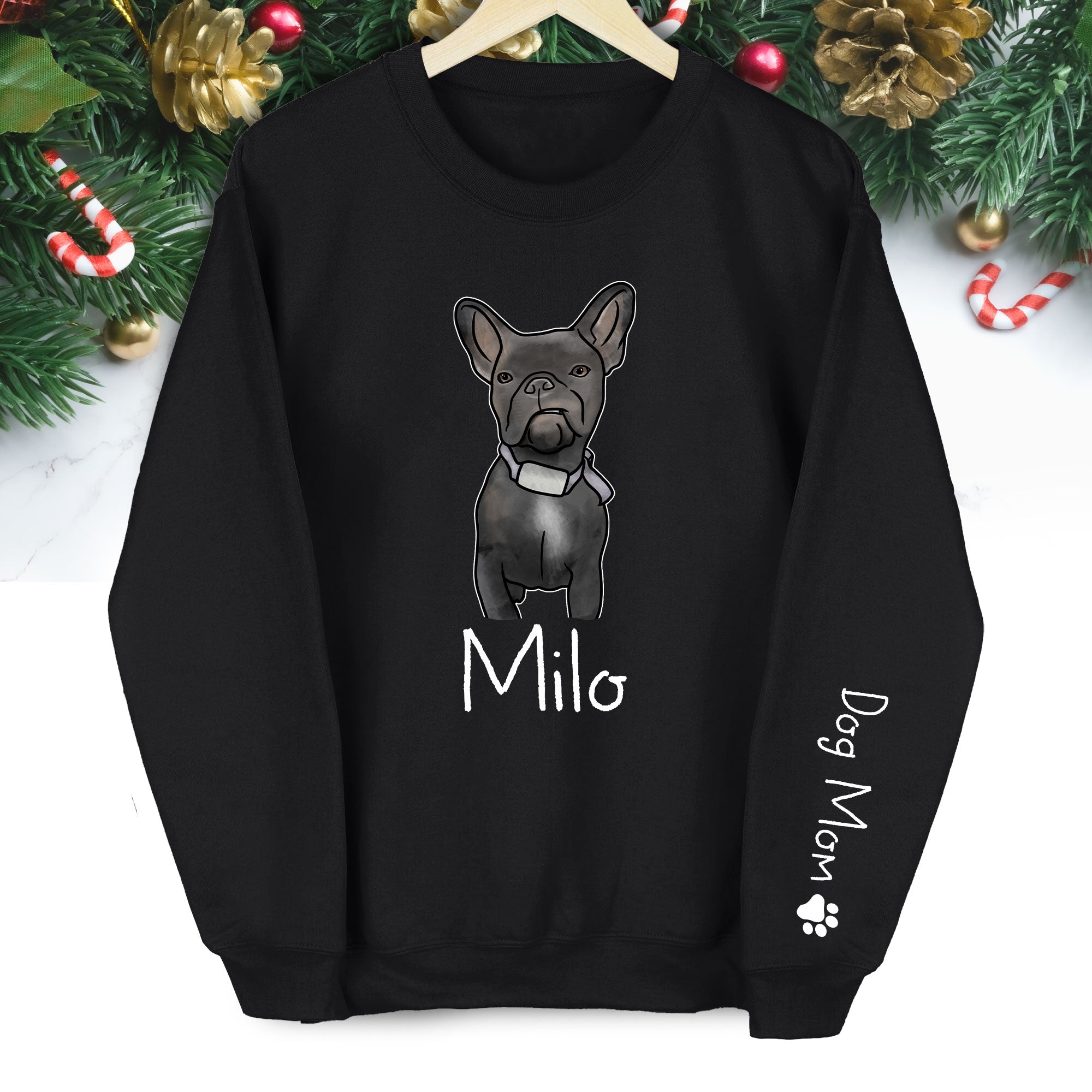 Custom Dog Lover Sweatshirt – Personalized Pet Photo Crewneck, Christmas Gift for Women