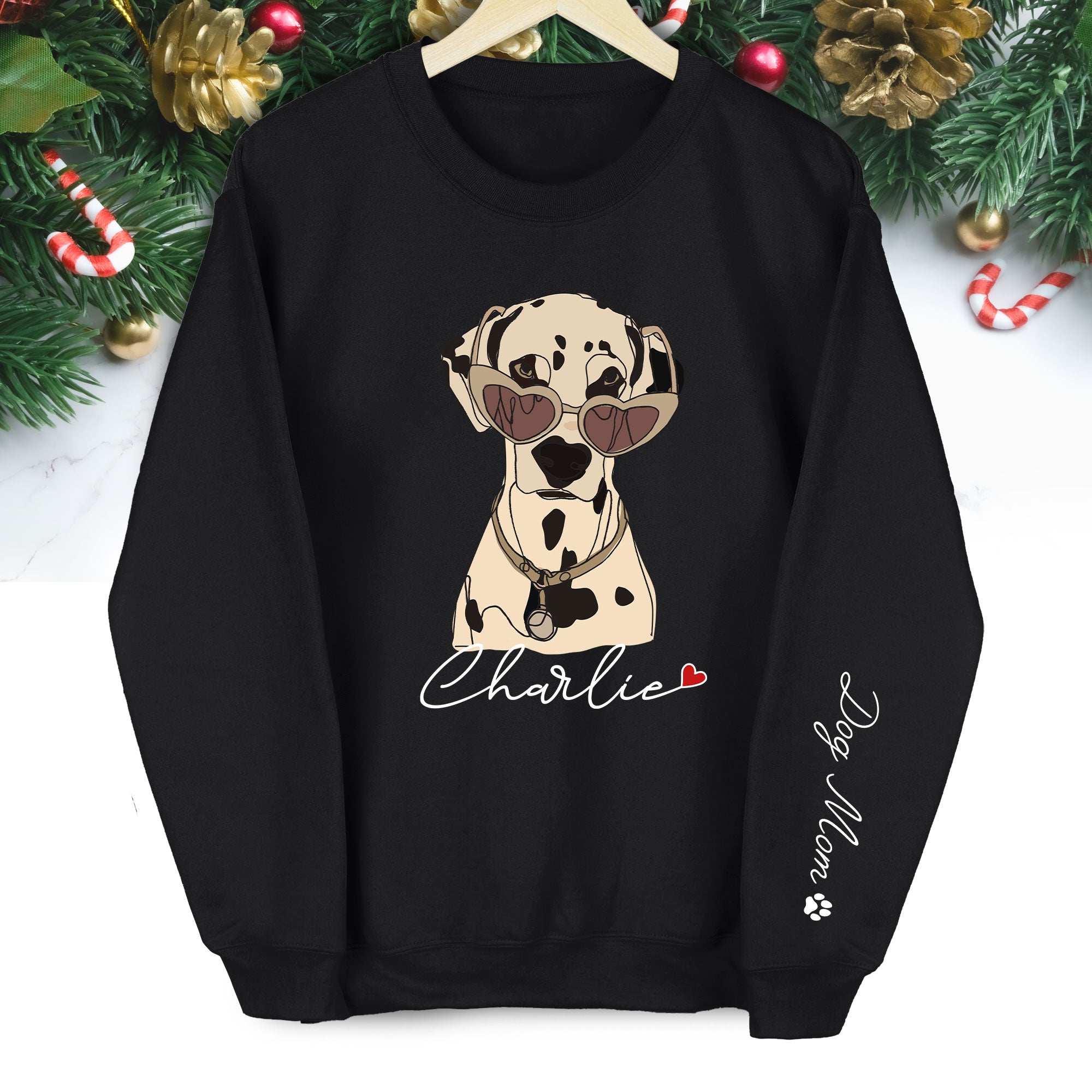 Custom Dog Sweatshirt – Personalized Pet Design with Your Dog’s Minimalist Portrait