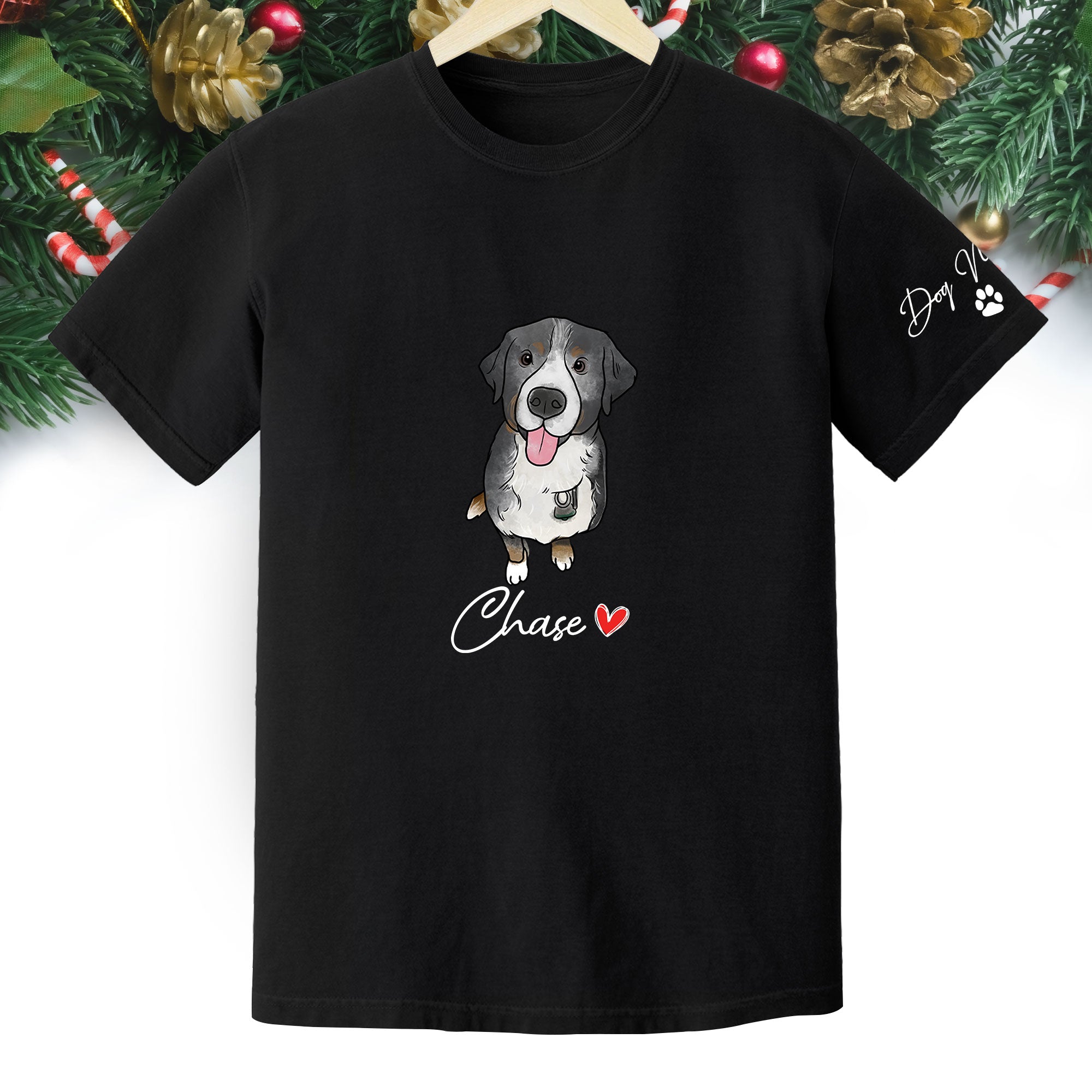 Personalized Dog Christmas Shirt – Custom Pet Photo Shirt, Gift for Dog Mom, Dog Dad