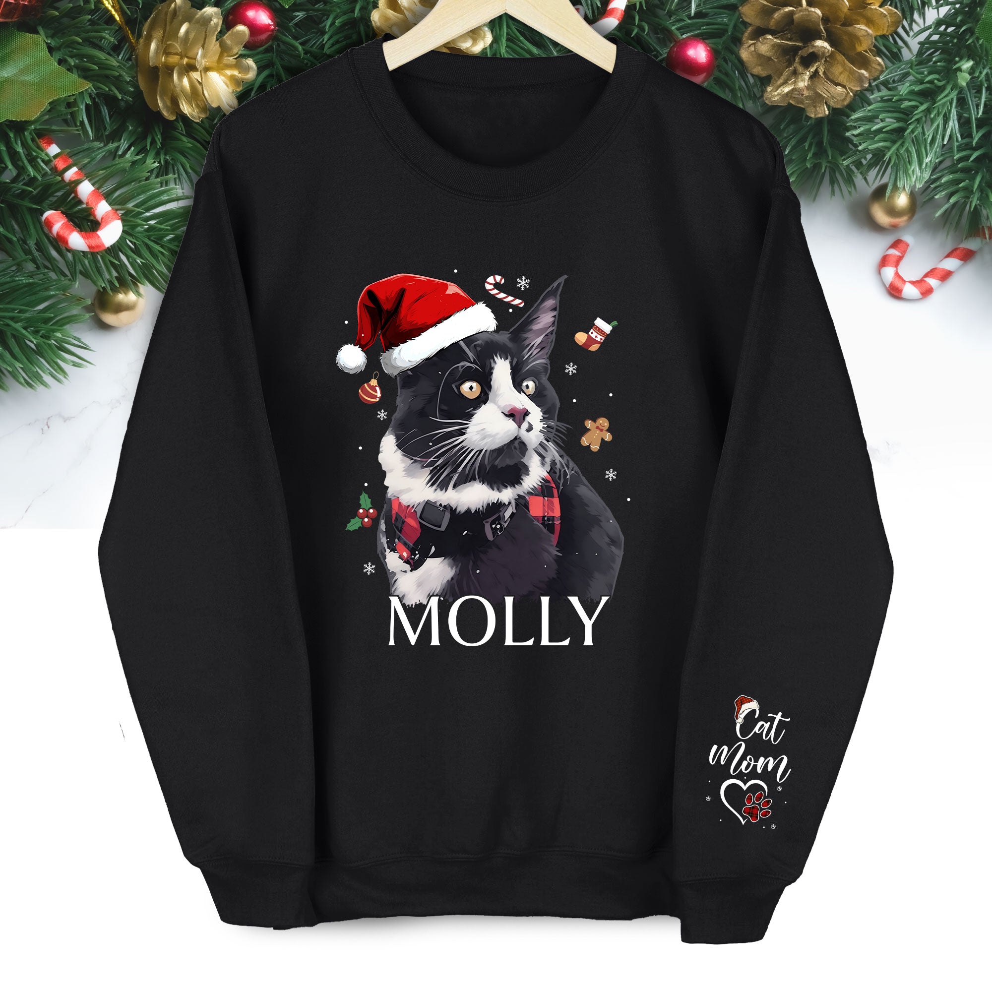 Personalized Sweatshirt for Cat Moms – Custom Cat Design with Your Pet’s Photo