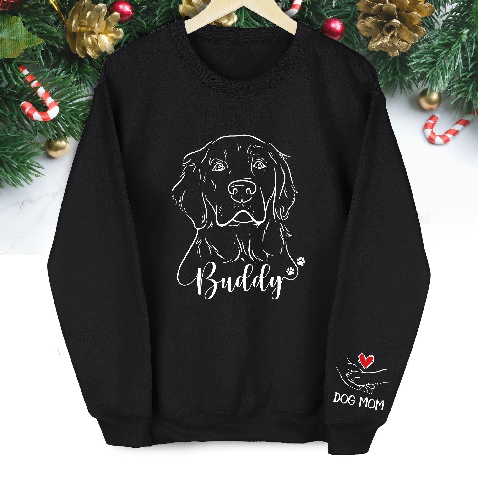 Custom Dog Mom Sweatshirt – Personalized Pet Photo Holiday Gift for Pet Lovers