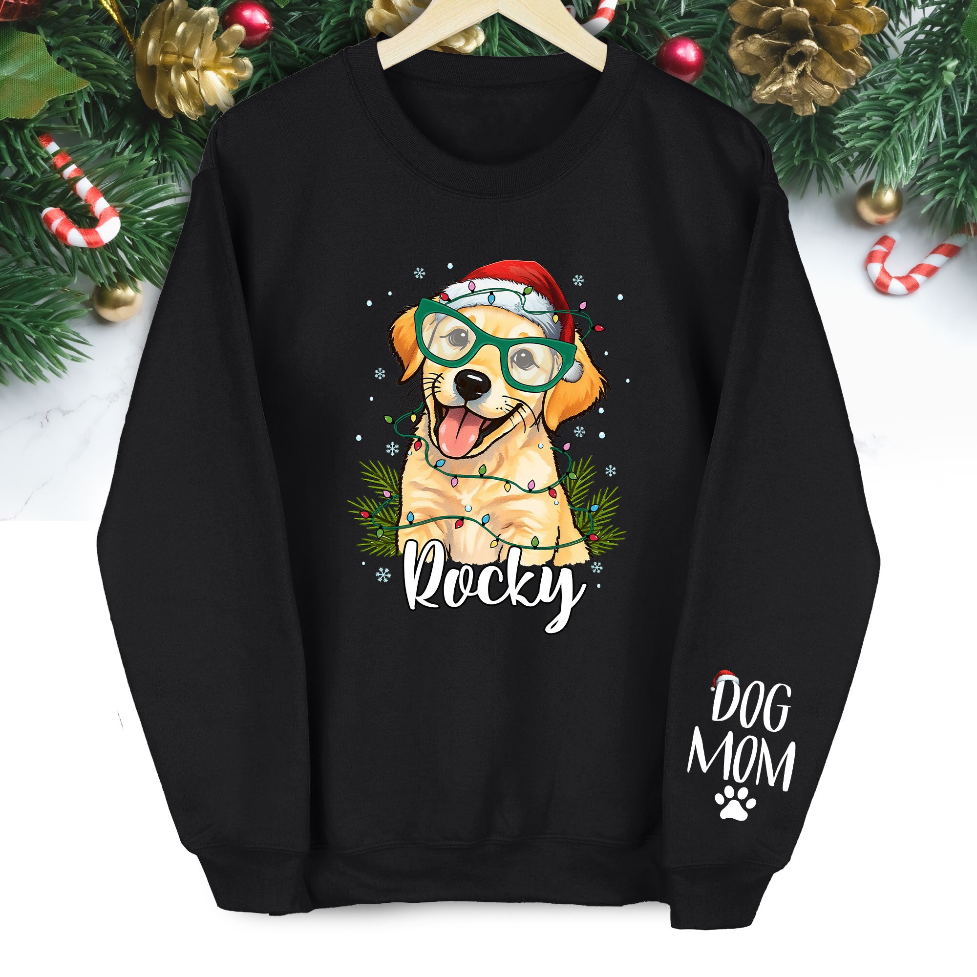 Custom Pet Portrait Sweatshirt – Funny Holiday Dog Gift