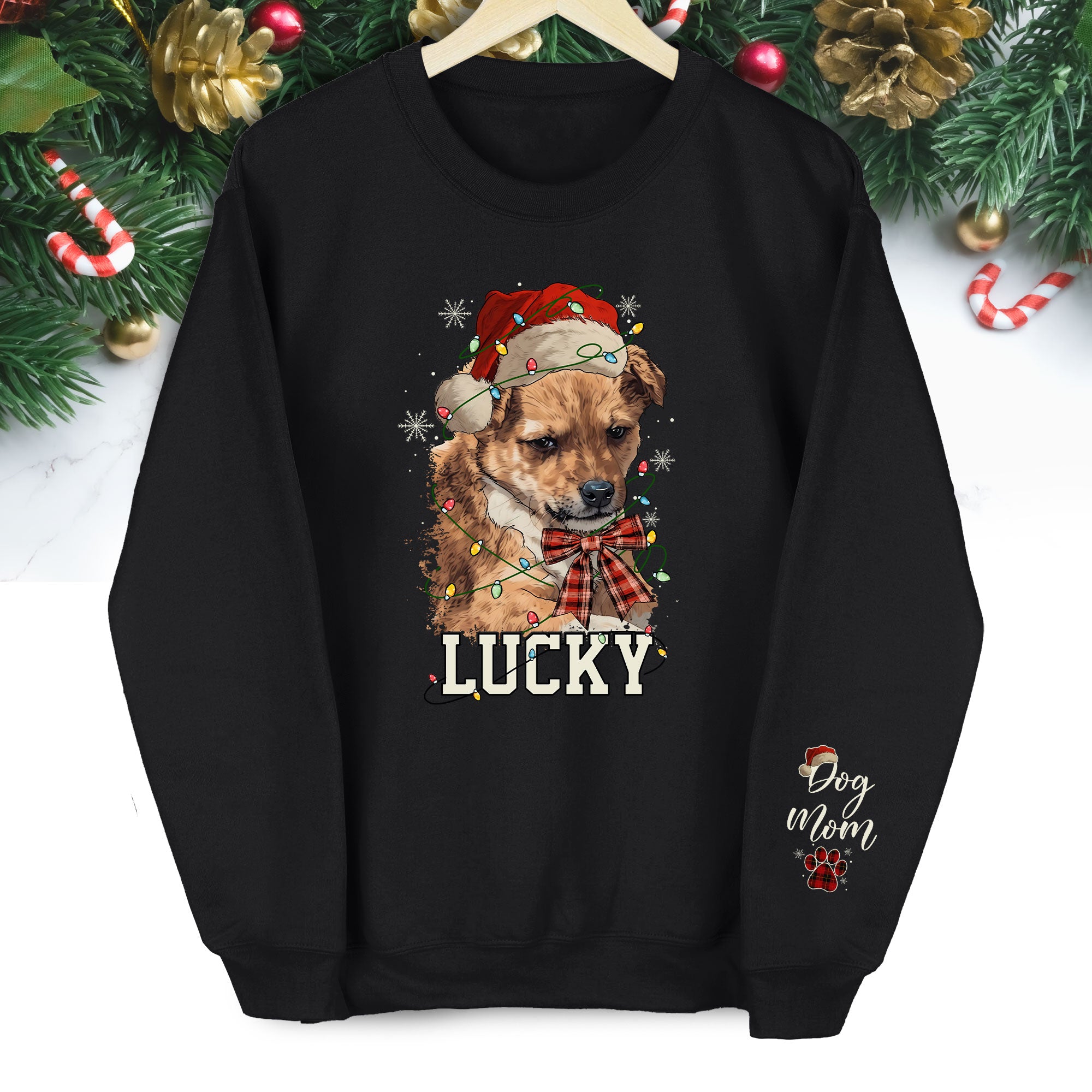 Custom Dog Christmas Sweatshirt – Personalized Pet Gift
