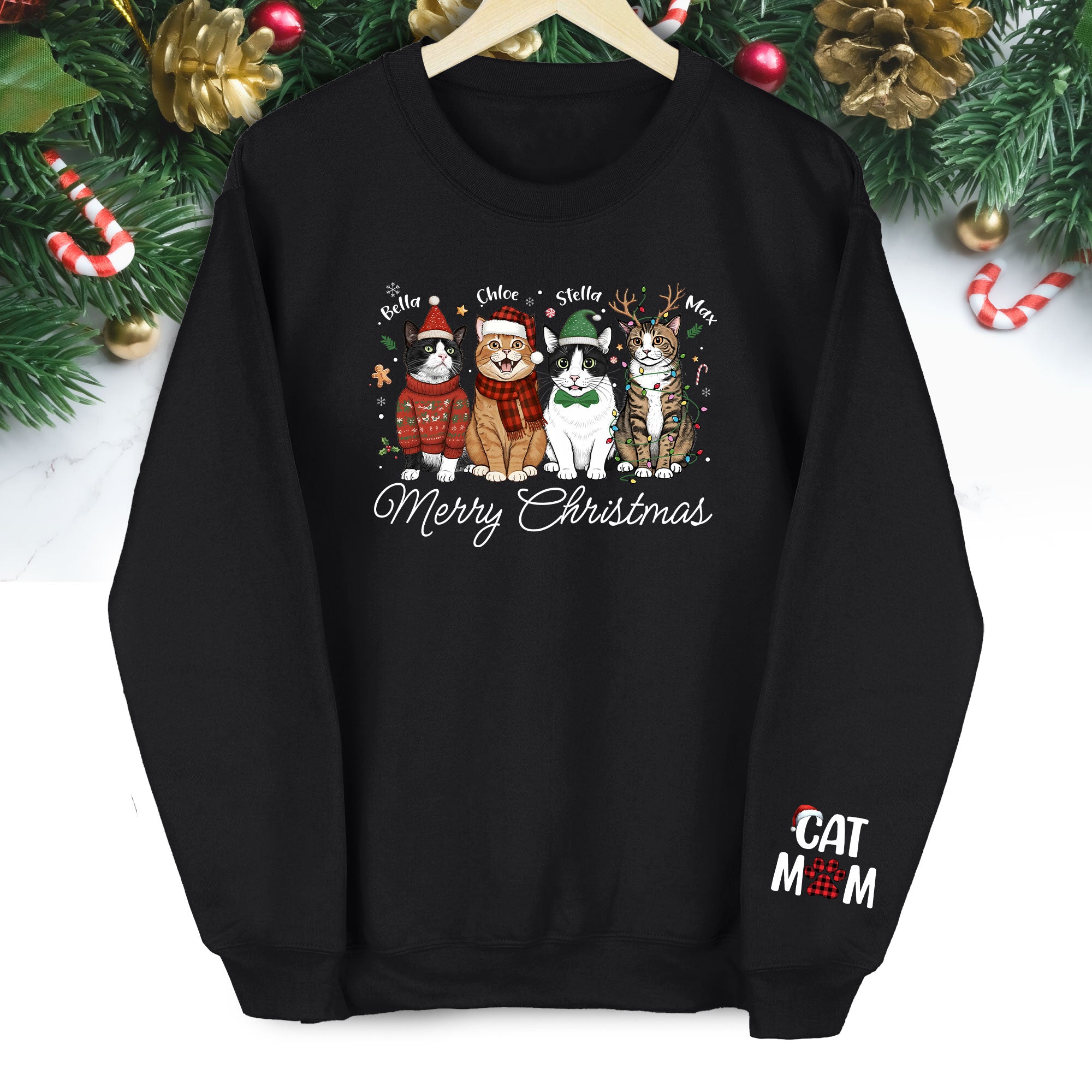 Custom Cat Mom Sweatshirt – Christmas Sweatshirt  for Women