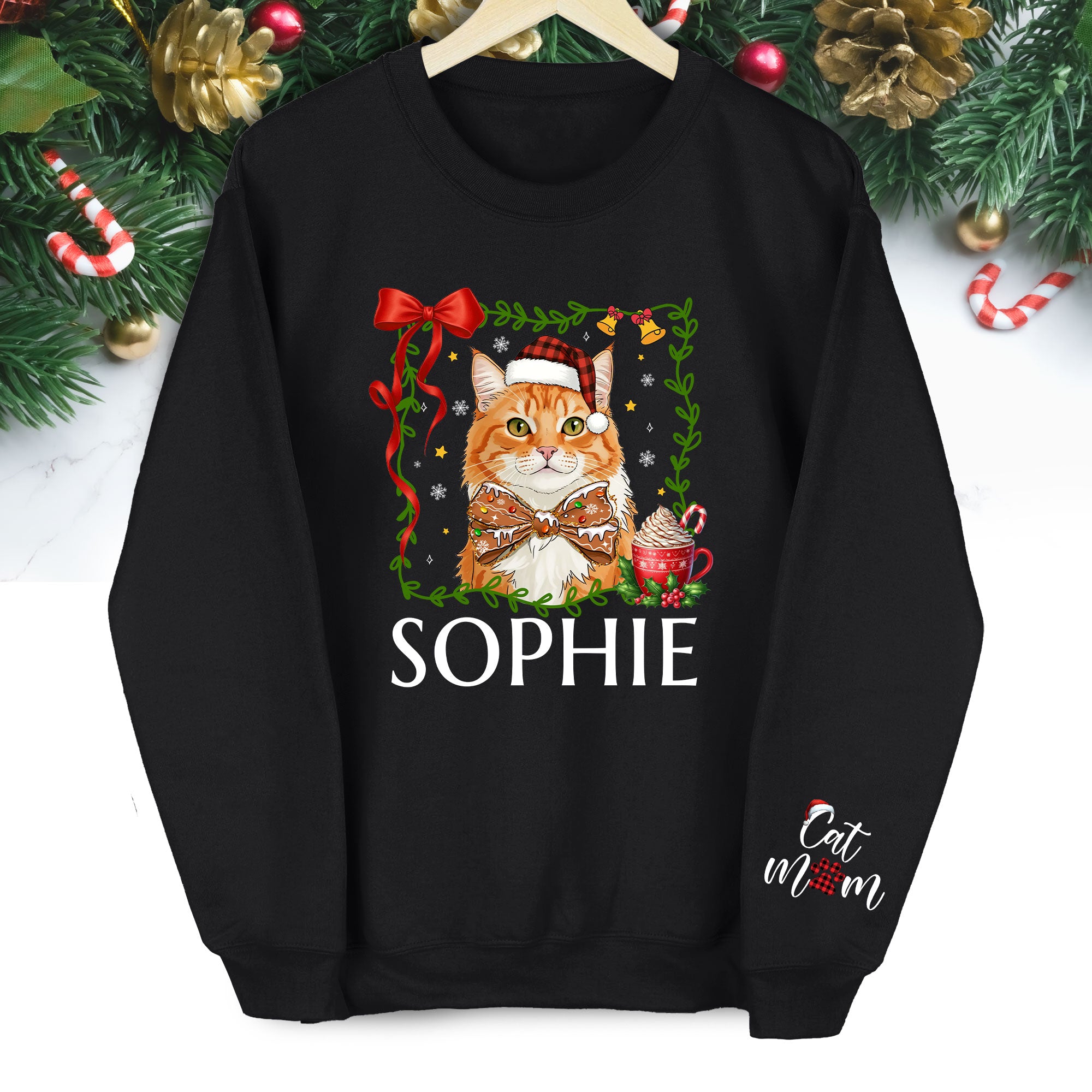 Personalized Cat Mom Sweatshirt – Holiday Sweatshirt for Women