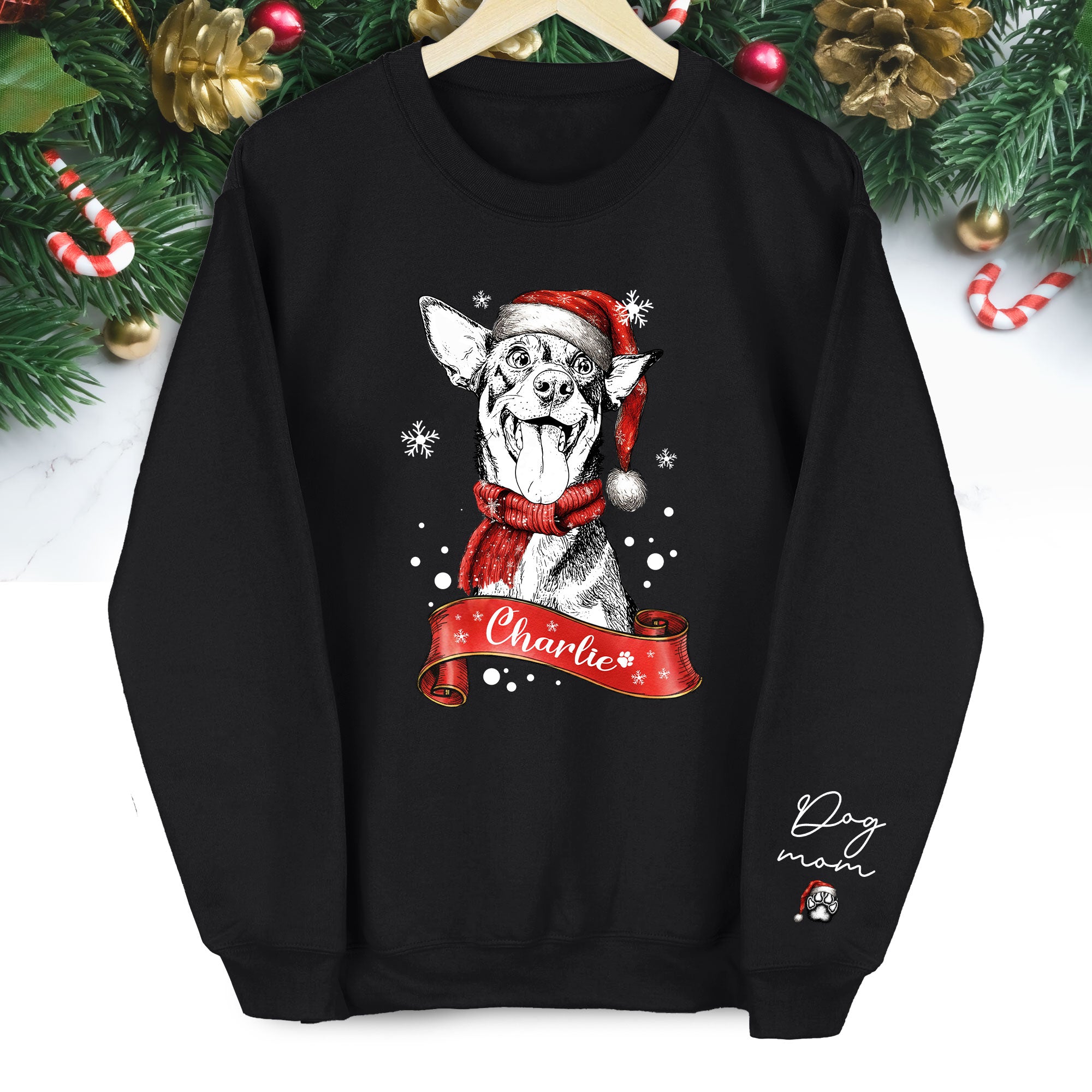 Personalized Dog Mom Sweatshirt, Dog Mom Gift, Christmas Sweatshirts For Women