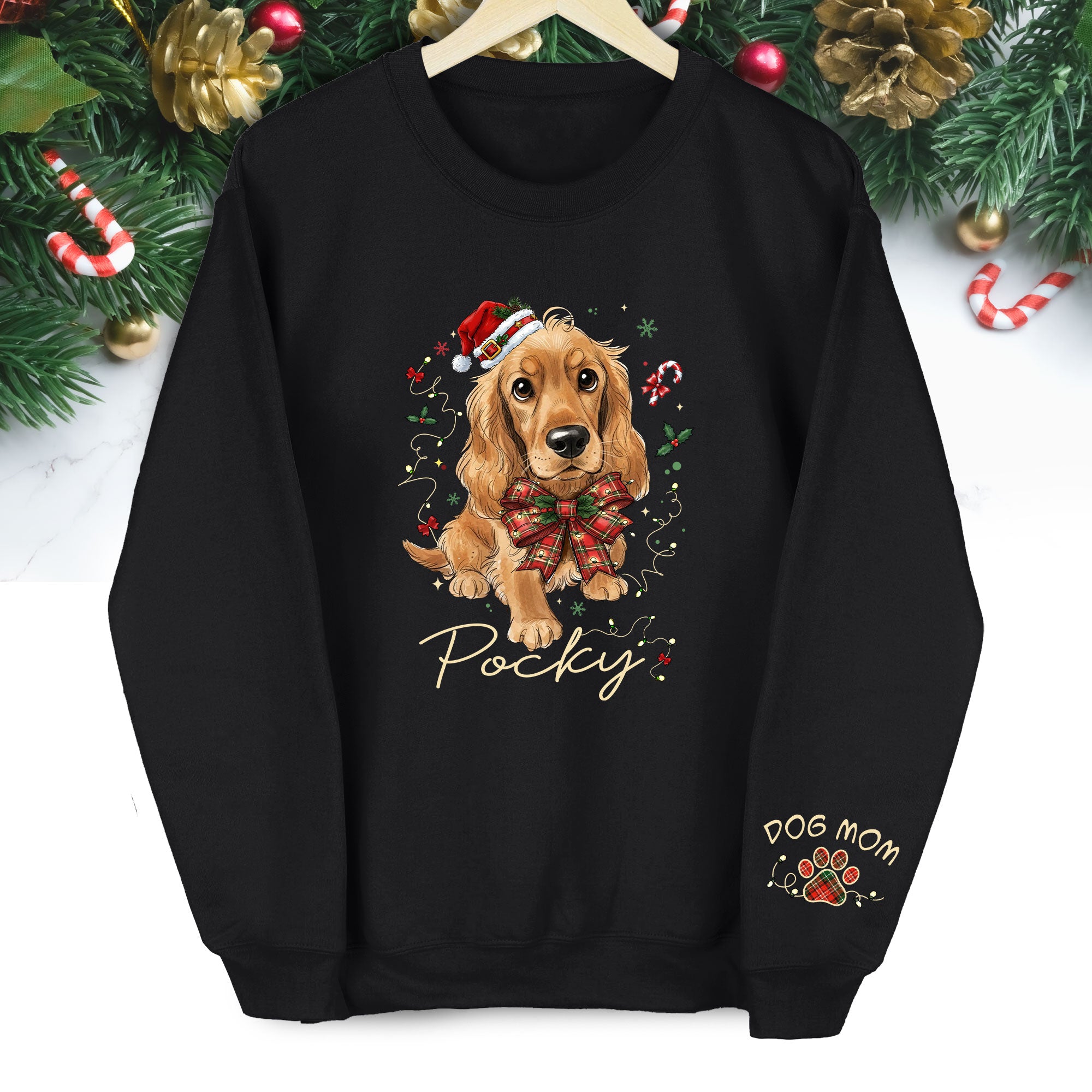 Dog Mom Christmas Sweatshirt – Custom Pet Lover Gift