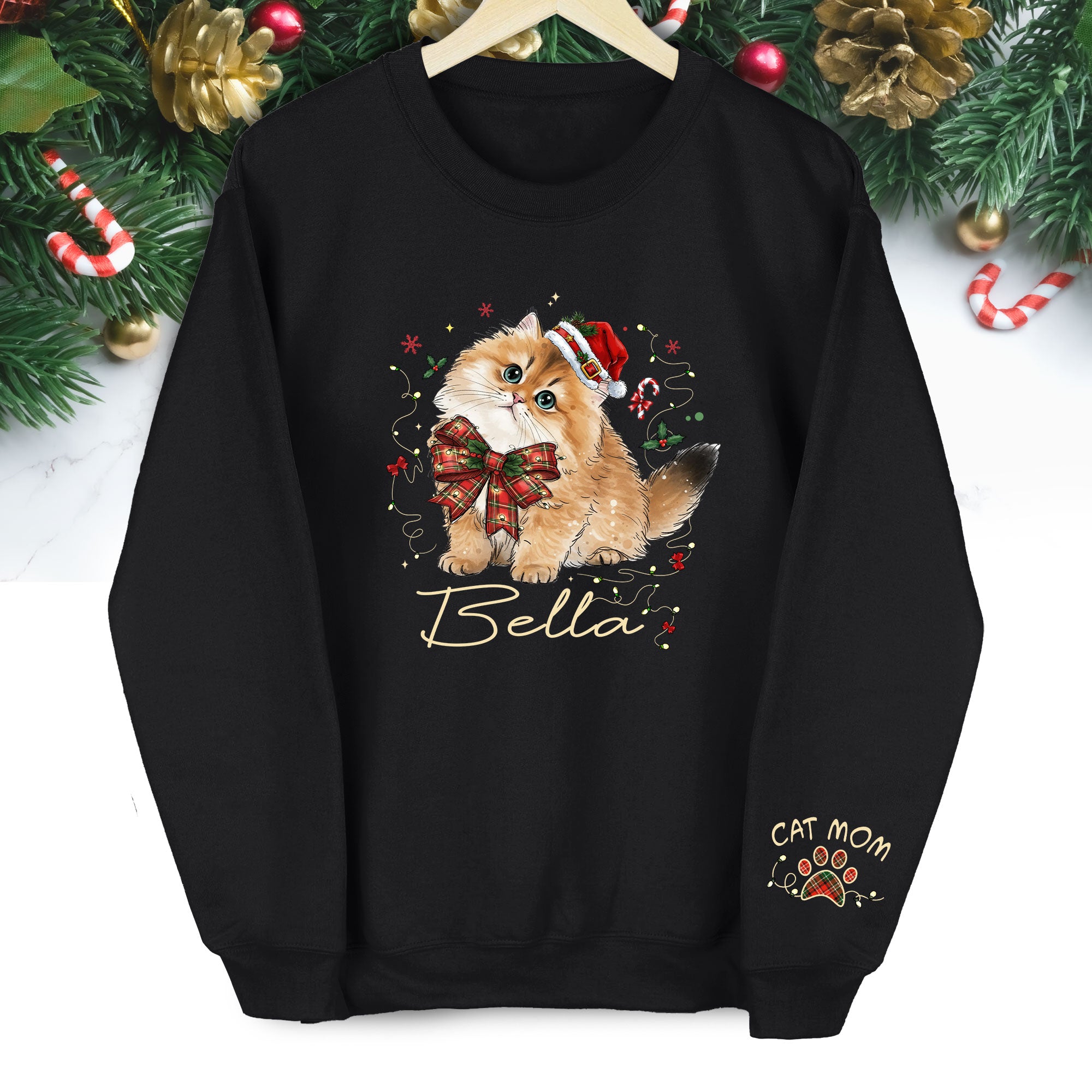 Custom Pet Lover Sweatshirt – Handmade Christmas Gift for Women & Cat Moms
