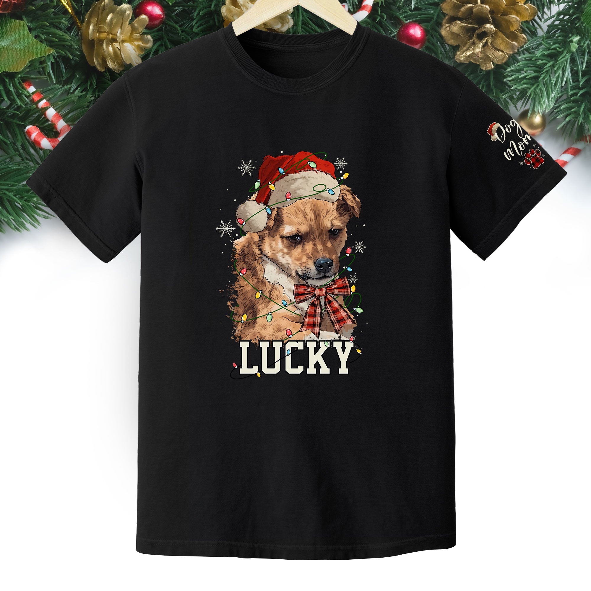 Custom Dog Shirt – Personalized Pet Photo T-Shirt, Holiday Gift for Dog Mom