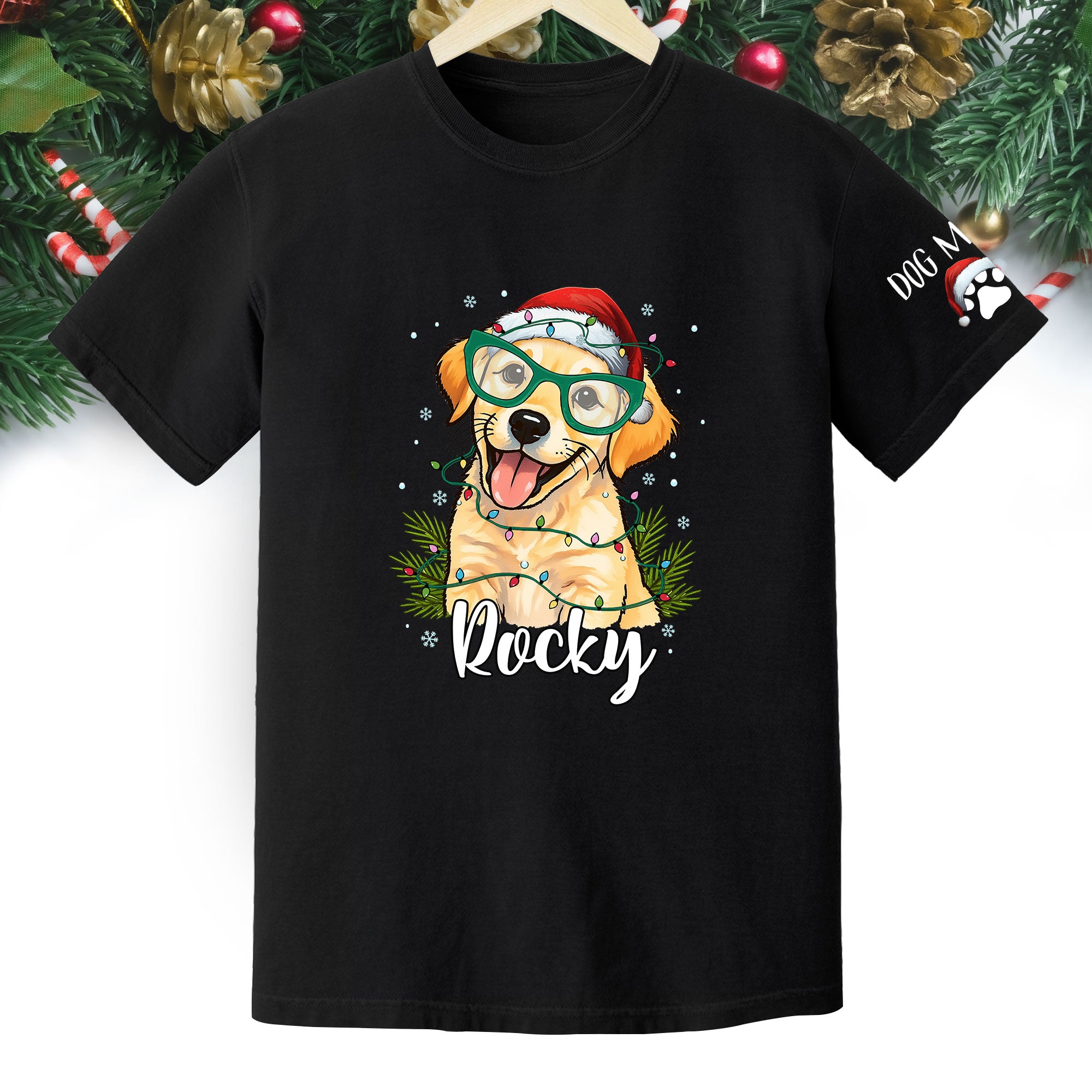 Custom Pet Christmas Shirt – Personalized Dog T-Shirt, Cute Holiday Gift for Pet Lovers