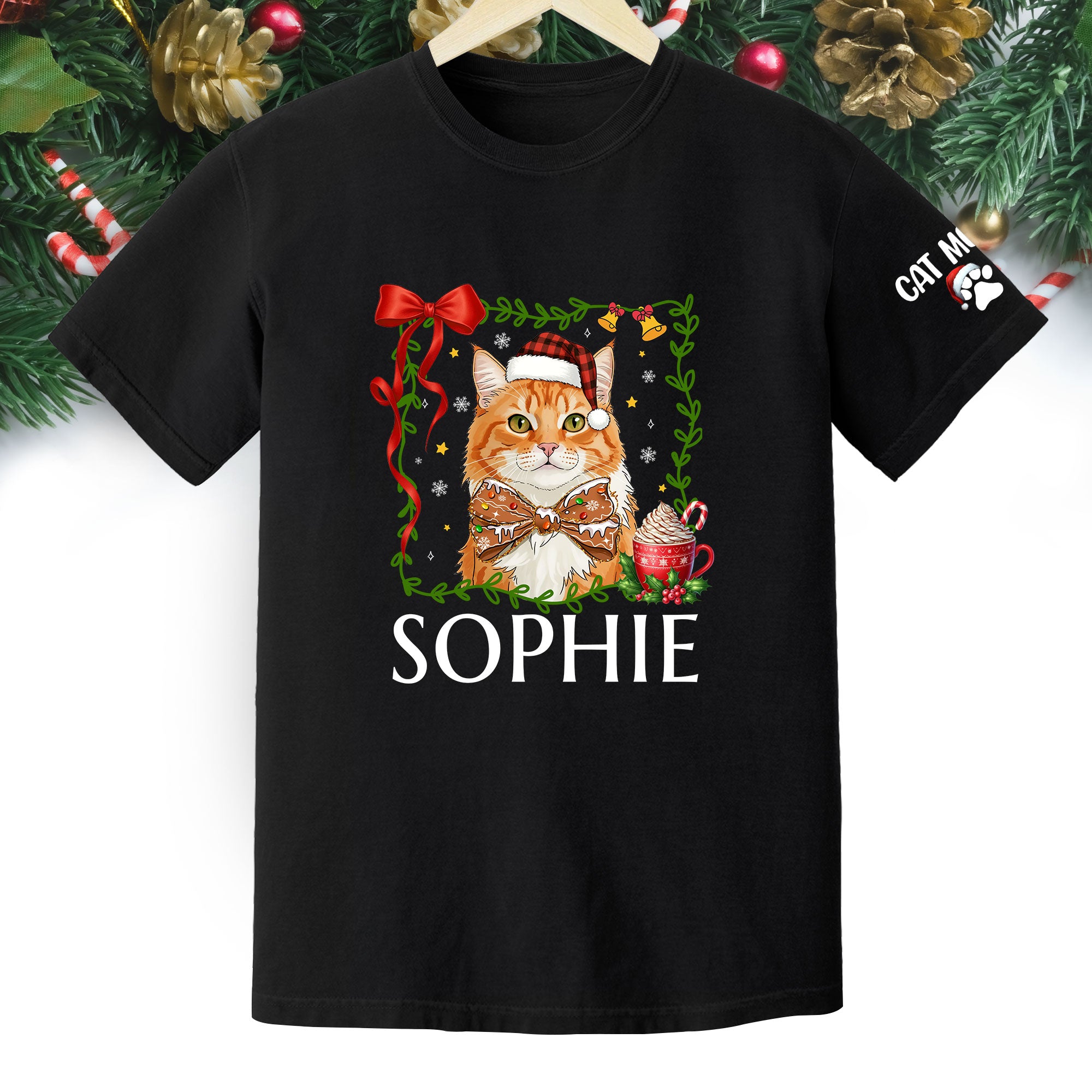 Custom Pet Christmas Shirt – Personalized Cat Photo Tee, Funny Holiday Gift for Cat Lovers