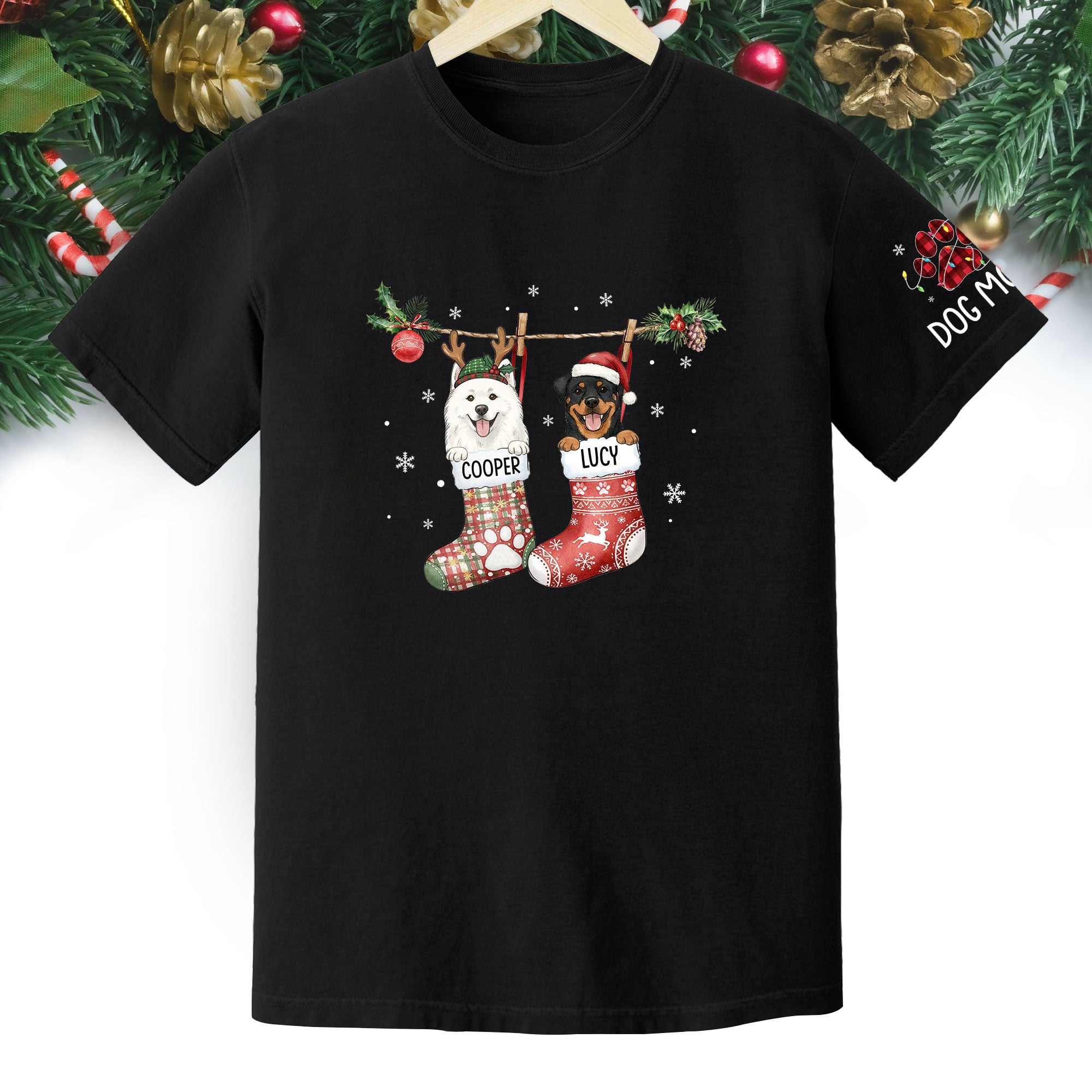 Custom Dog Lover Tee – Personalized Christmas Shirt, Cute Gift for Pet Lovers