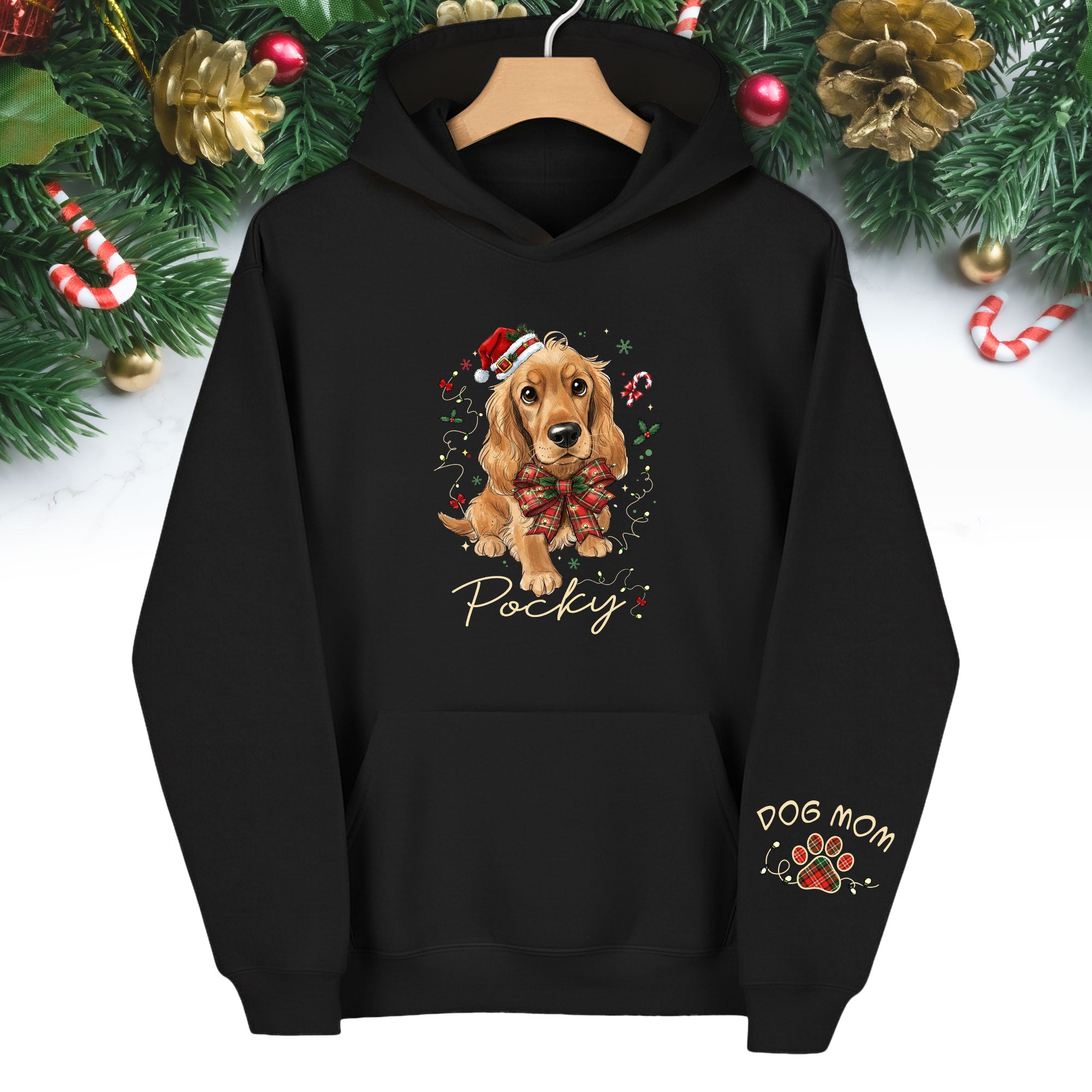 Custom Christmas Dog Hoodie – Personalized Pet Photo Gift for Dog Moms