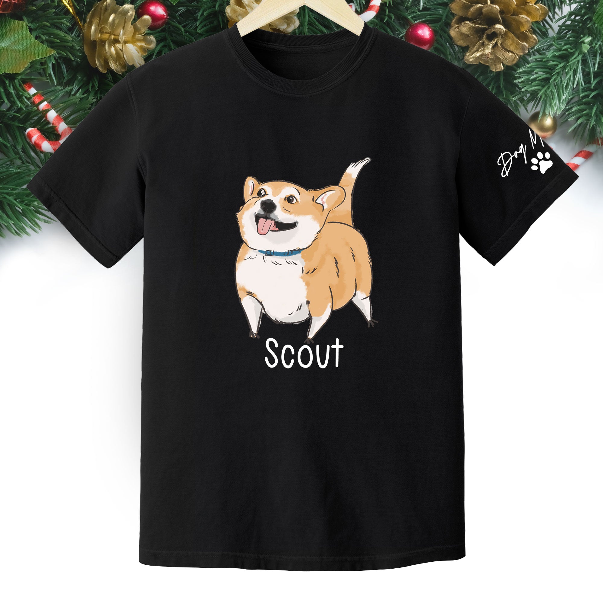 Custom Dog Mom T-Shirt – Personalized Dog Shirt with Pet Photo & Name, Cute Gift for Pet Lovers