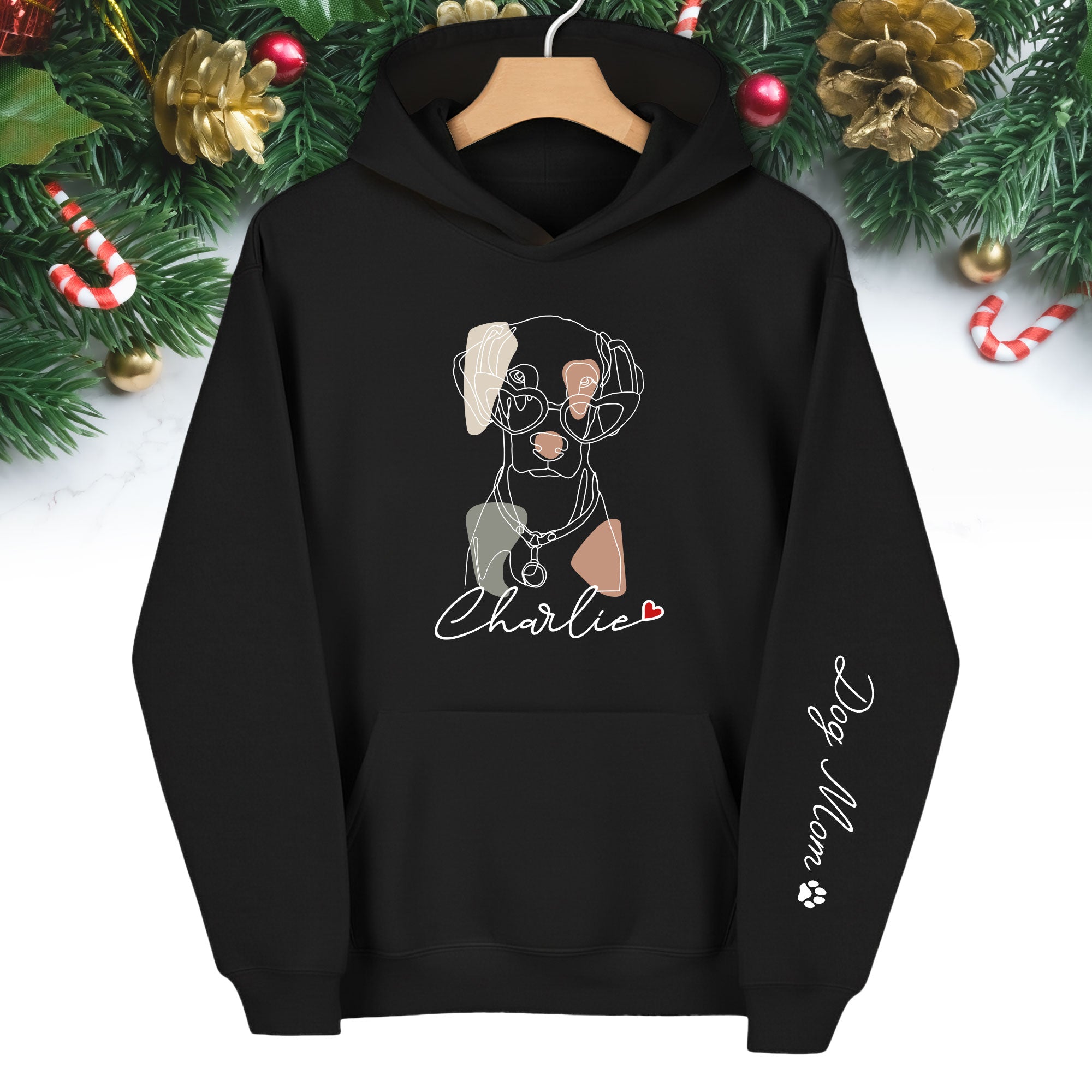Custom Pet Line Art Hoodie – Personalized Dog & Cat Photo Gift for Pet Lovers