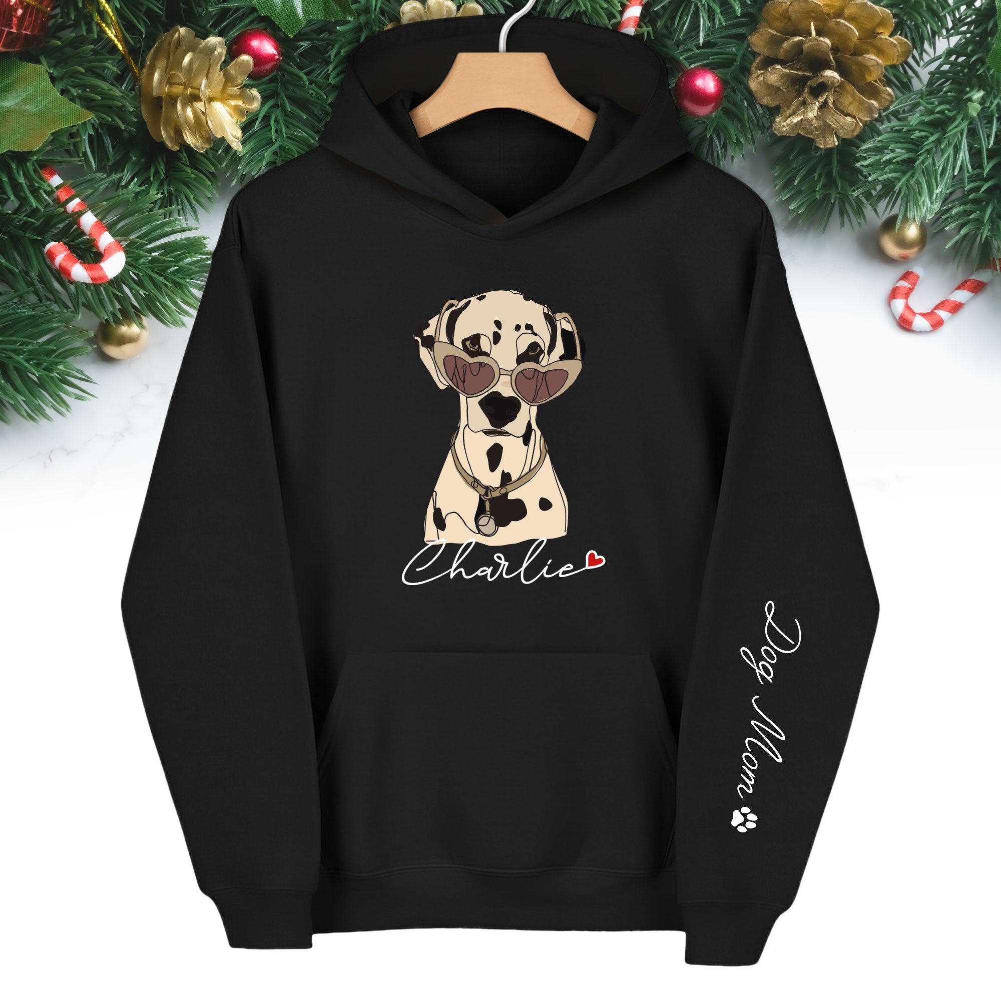 Personalized Dog Hoodie – Custom Pet Portrait with Name | Unique Gift for Pet Lovers