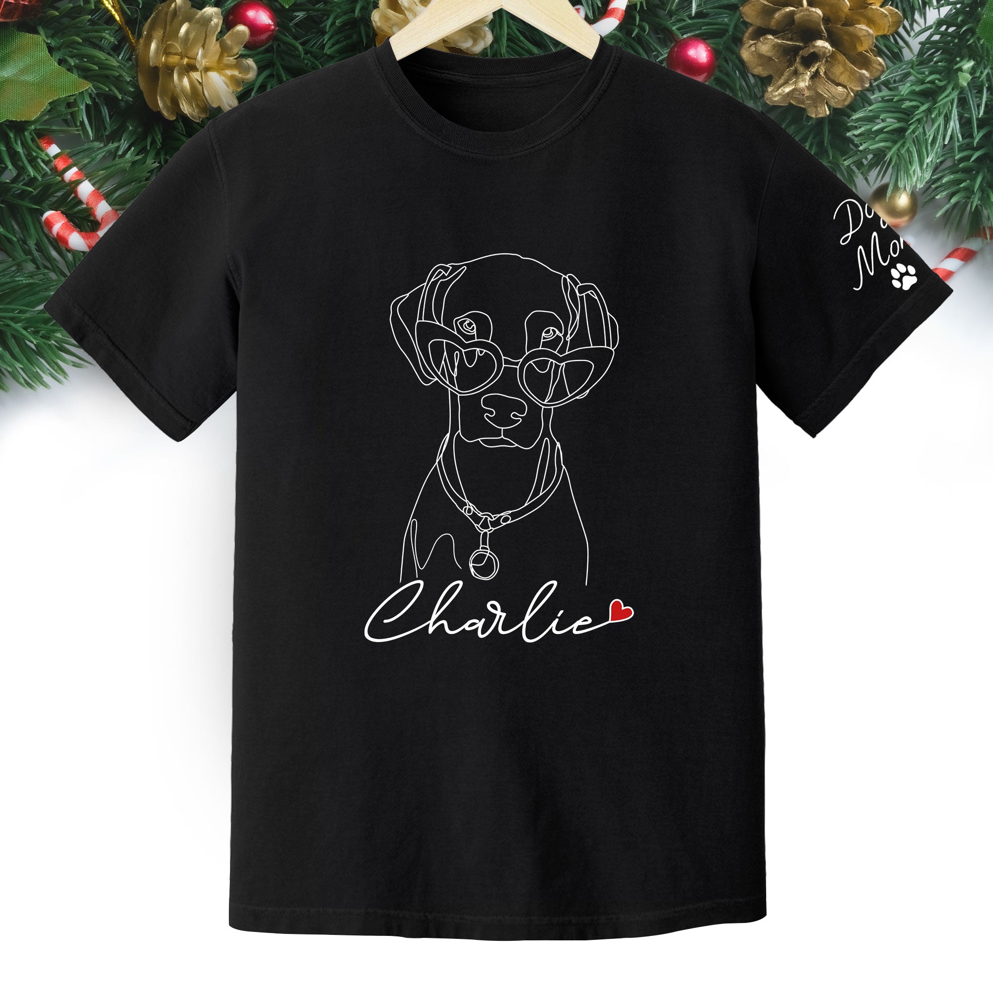 Personalized Dog Mom T-Shirt – Custom Pet Photo Shirt, Cute Christmas Gift for Dog Lovers