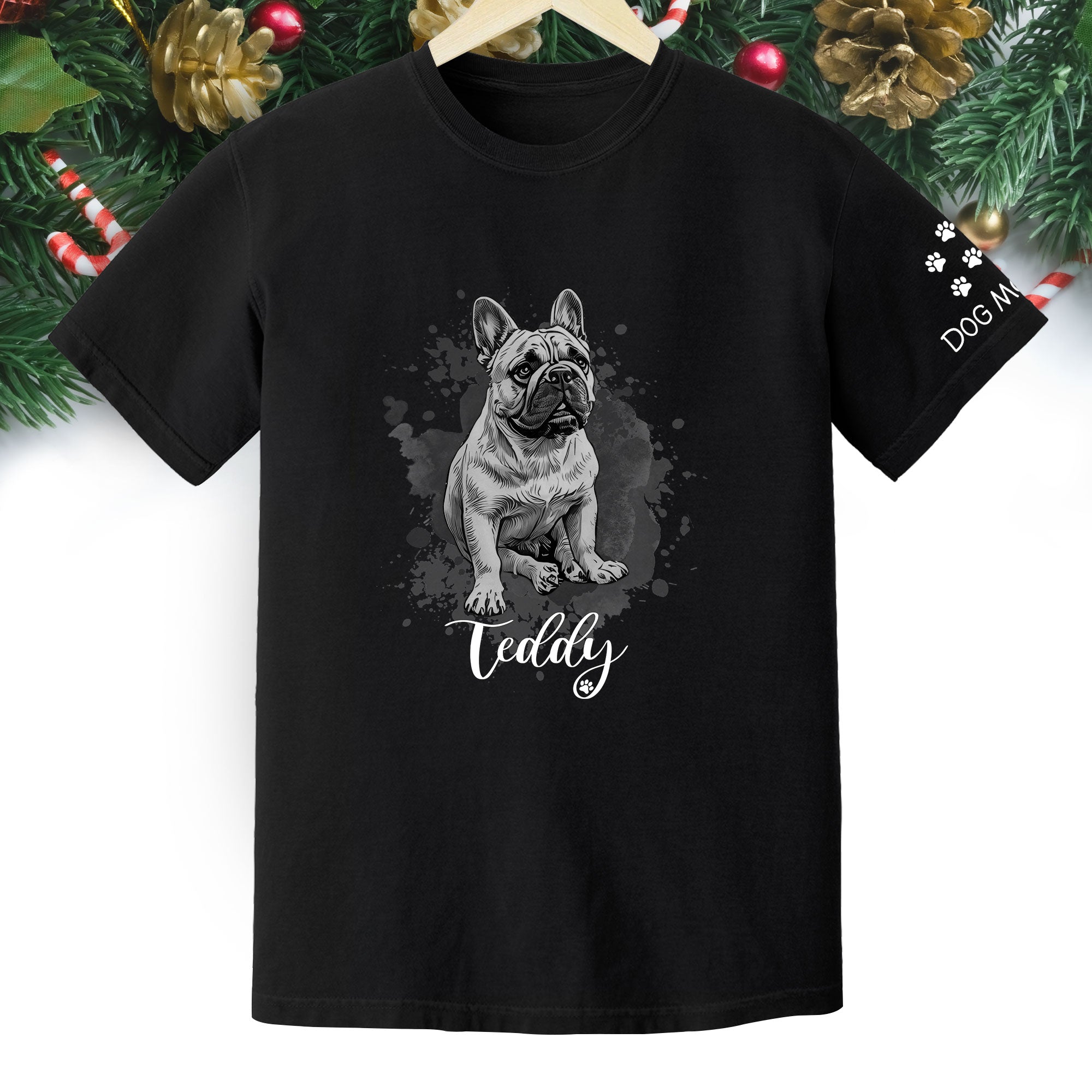 Custom Dog Mom T-Shirt – Personalized Pet Portrait Tee from Photo, Unique Gift for Dog Lovers