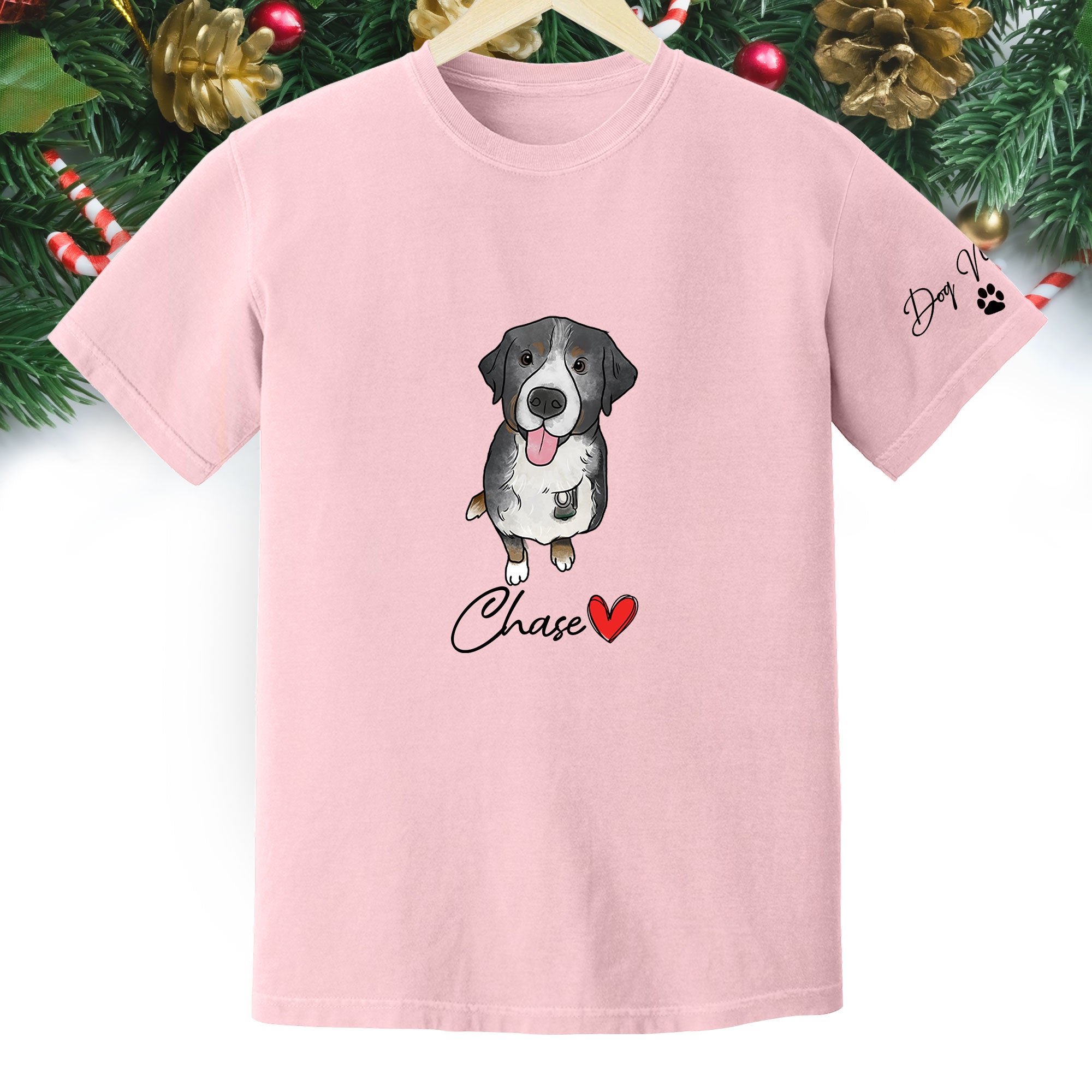 Personalized Dog Christmas Shirt – Custom Pet Photo Shirt, Gift for Dog Mom, Dog Dad