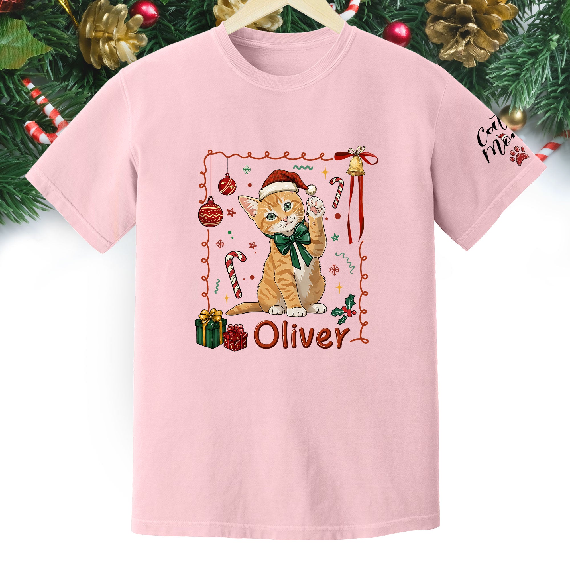 Personalized Cat Mom Shirt, Custom Cat Mom Shirt, Christmas Shirts For Women