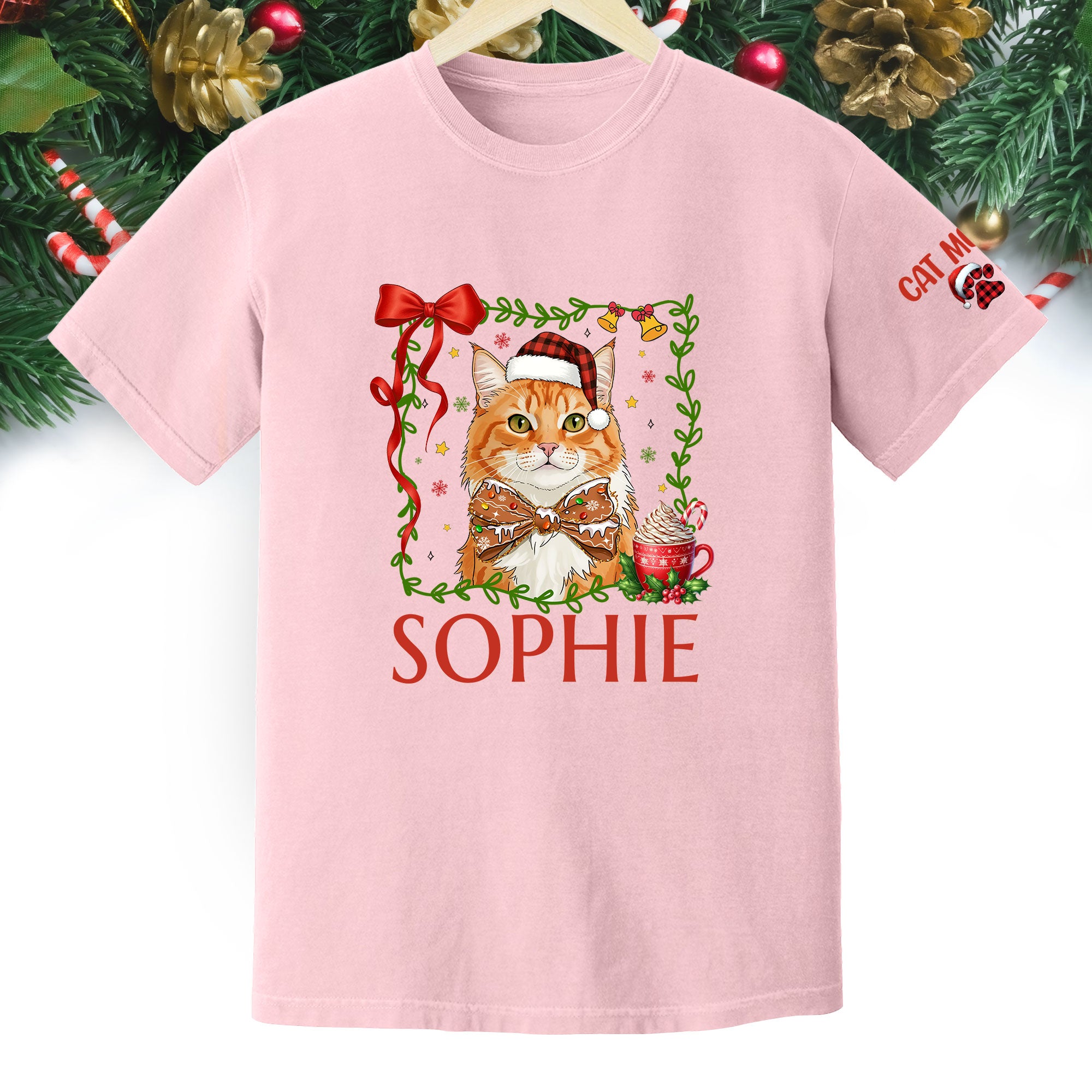 Custom Pet Christmas Shirt – Personalized Cat Photo Tee, Funny Holiday Gift for Cat Lovers