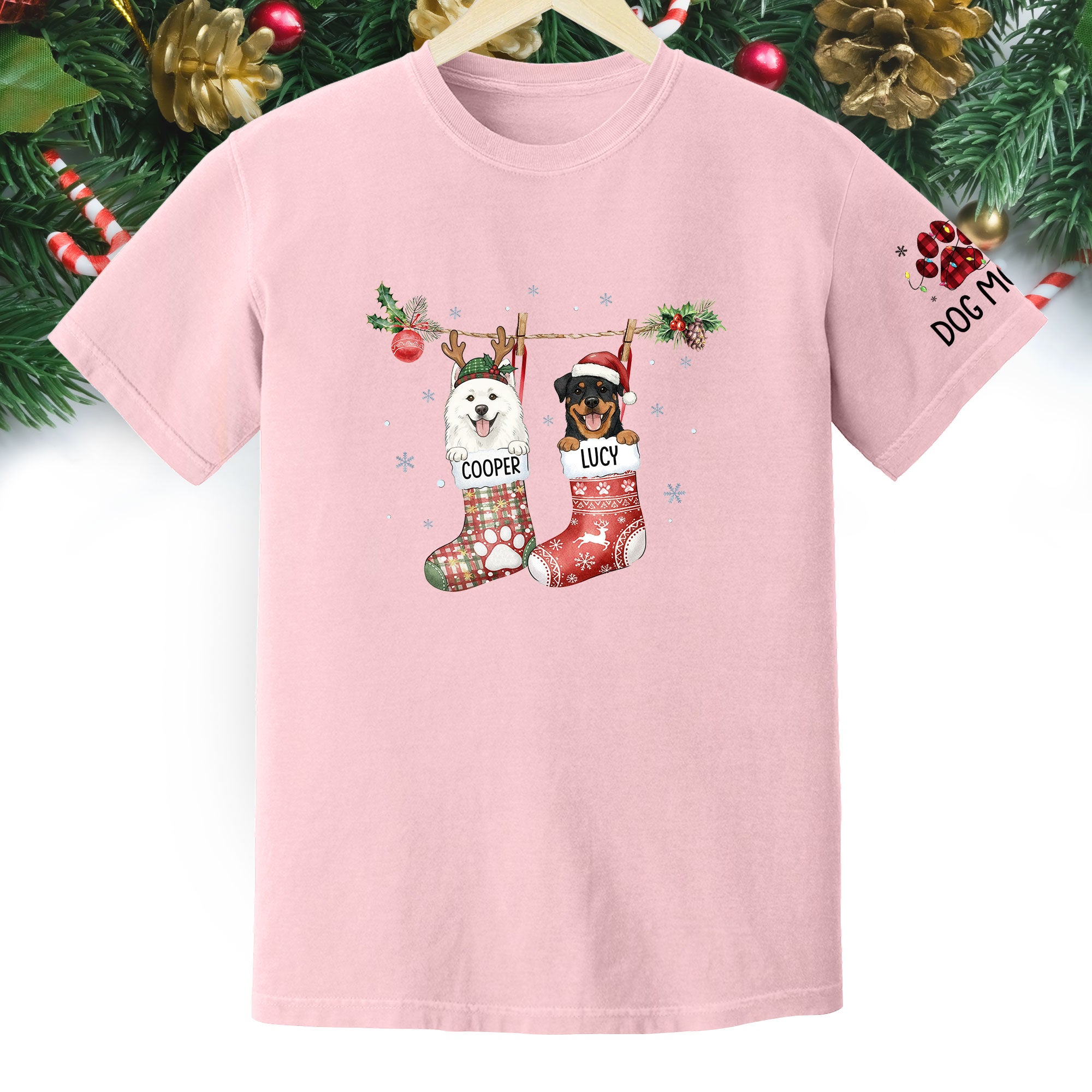 Custom Dog Lover Tee – Personalized Christmas Shirt, Cute Gift for Pet Lovers