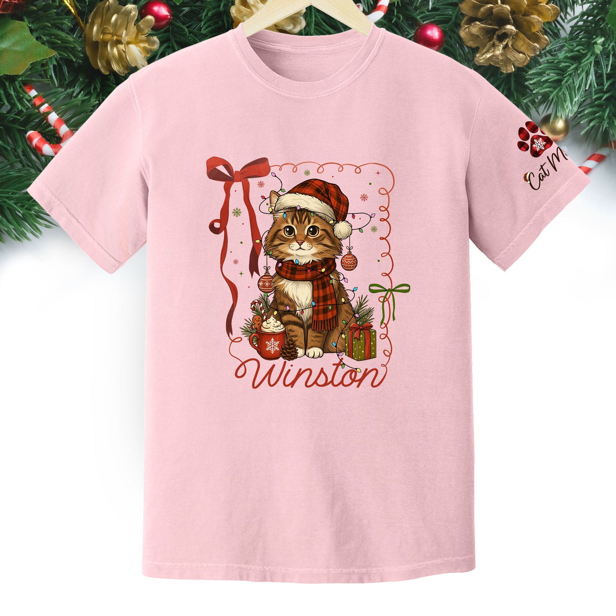 Custom Pet Christmas Shirt – Personalized Cat Photo Tee, Funny Holiday Gift for Pet Lovers