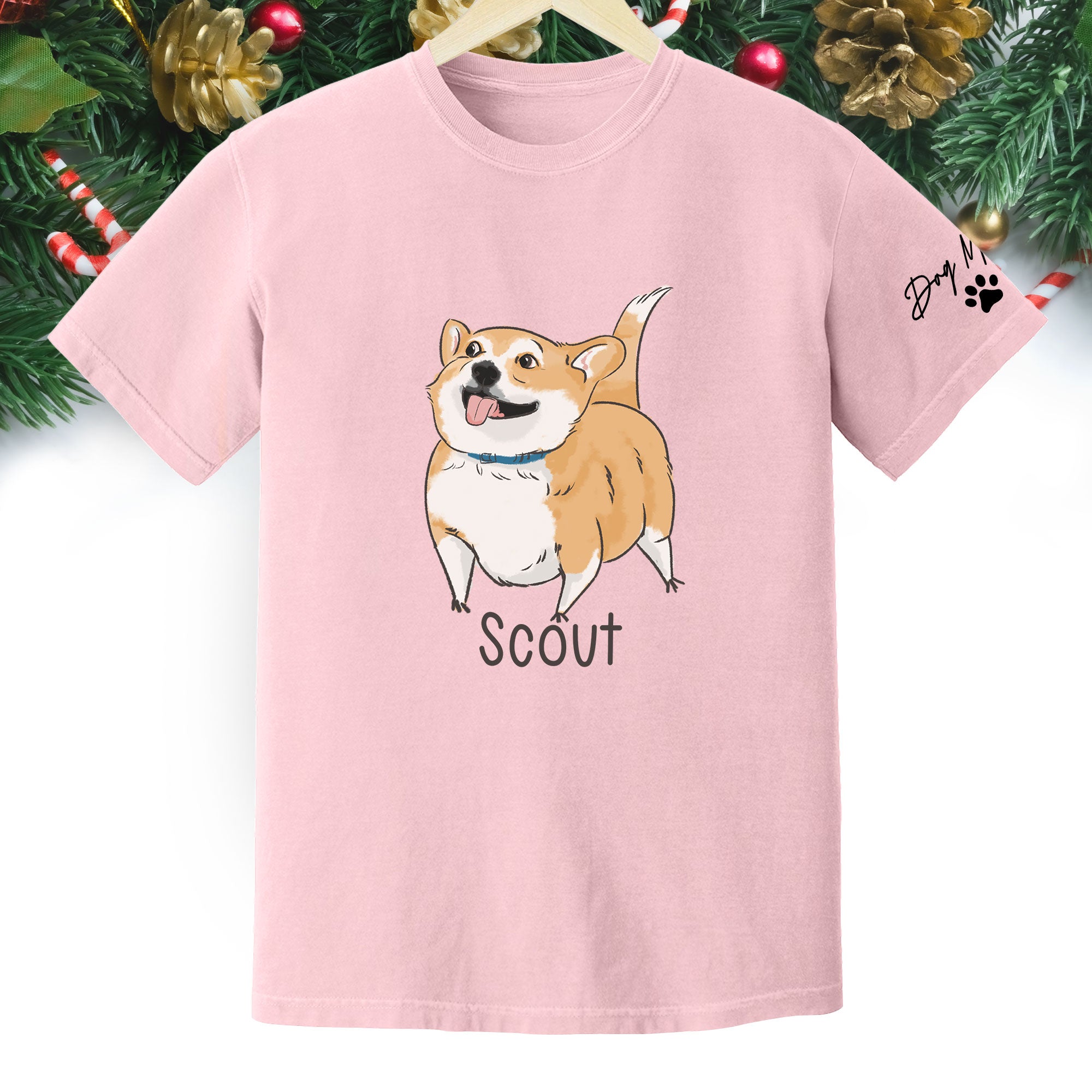 Custom Dog Mom T-Shirt – Personalized Dog Shirt with Pet Photo & Name, Cute Gift for Pet Lovers