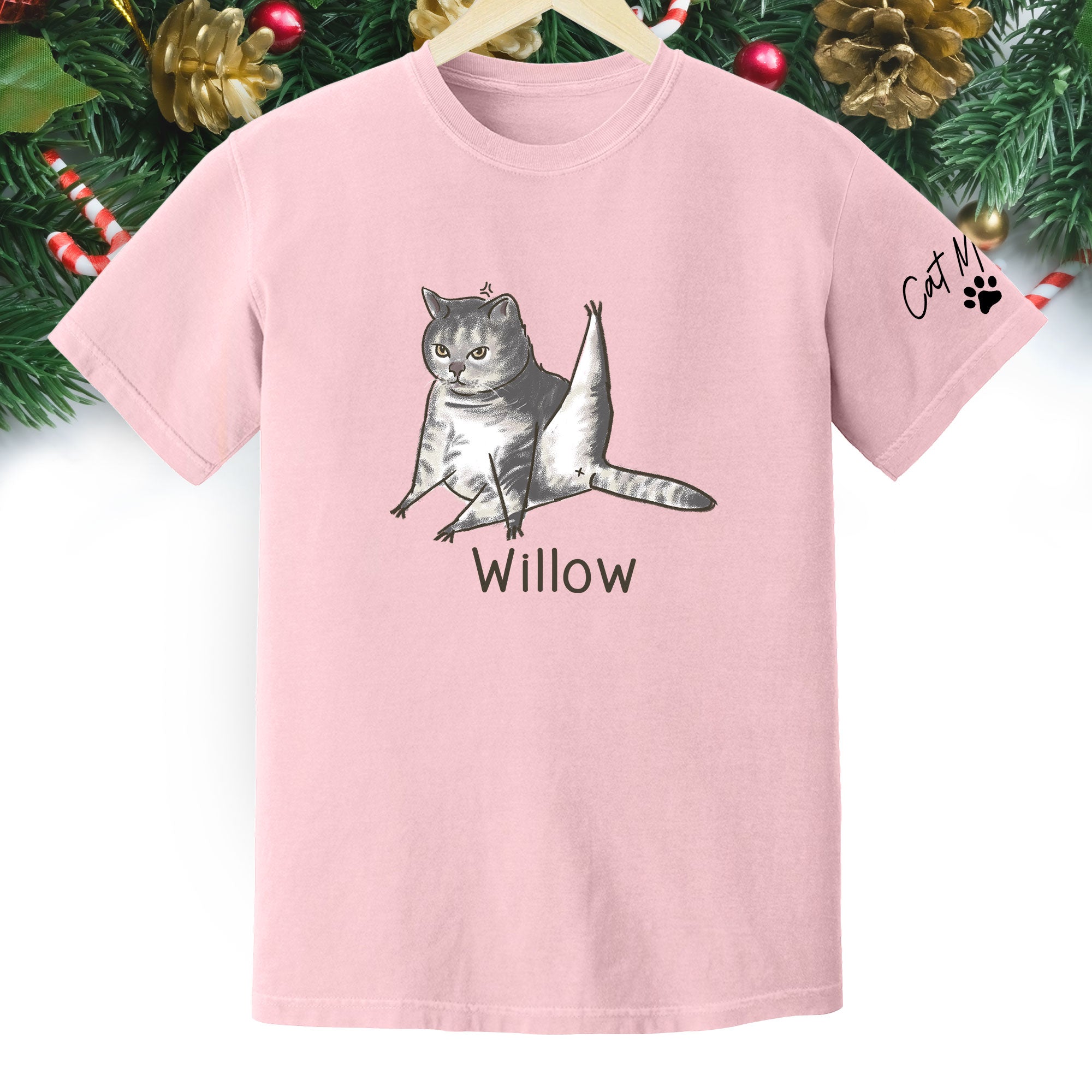 Custom Cat Mom T-Shirt – Personalized Funny Cat Shirt with Pet Photo & Name, Unique Gift for Cat Lovers