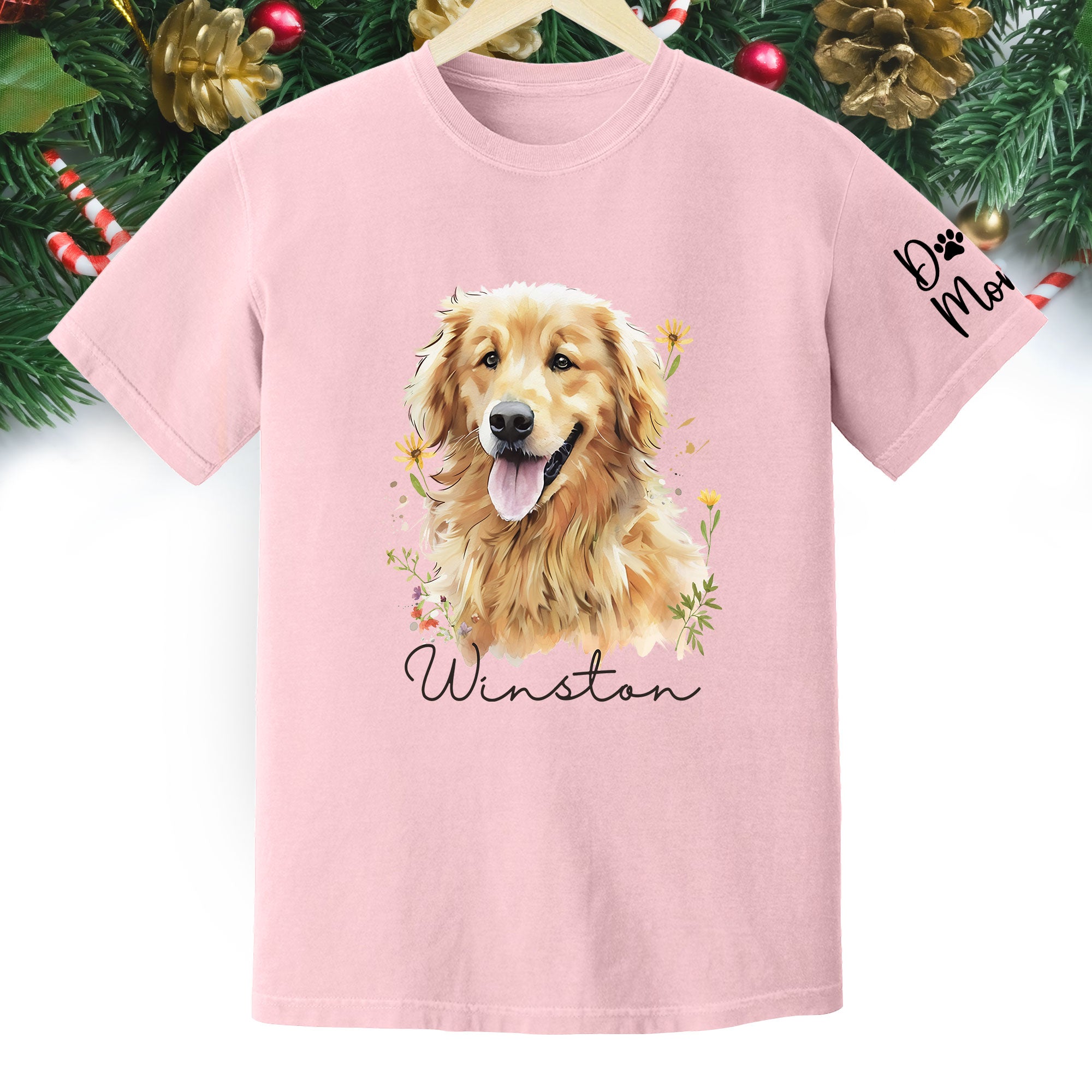 Custom Pet Portrait T-Shirt – Personalized Dog Lover Tee, Unique Gift for Dog Mom & Dog Dad
