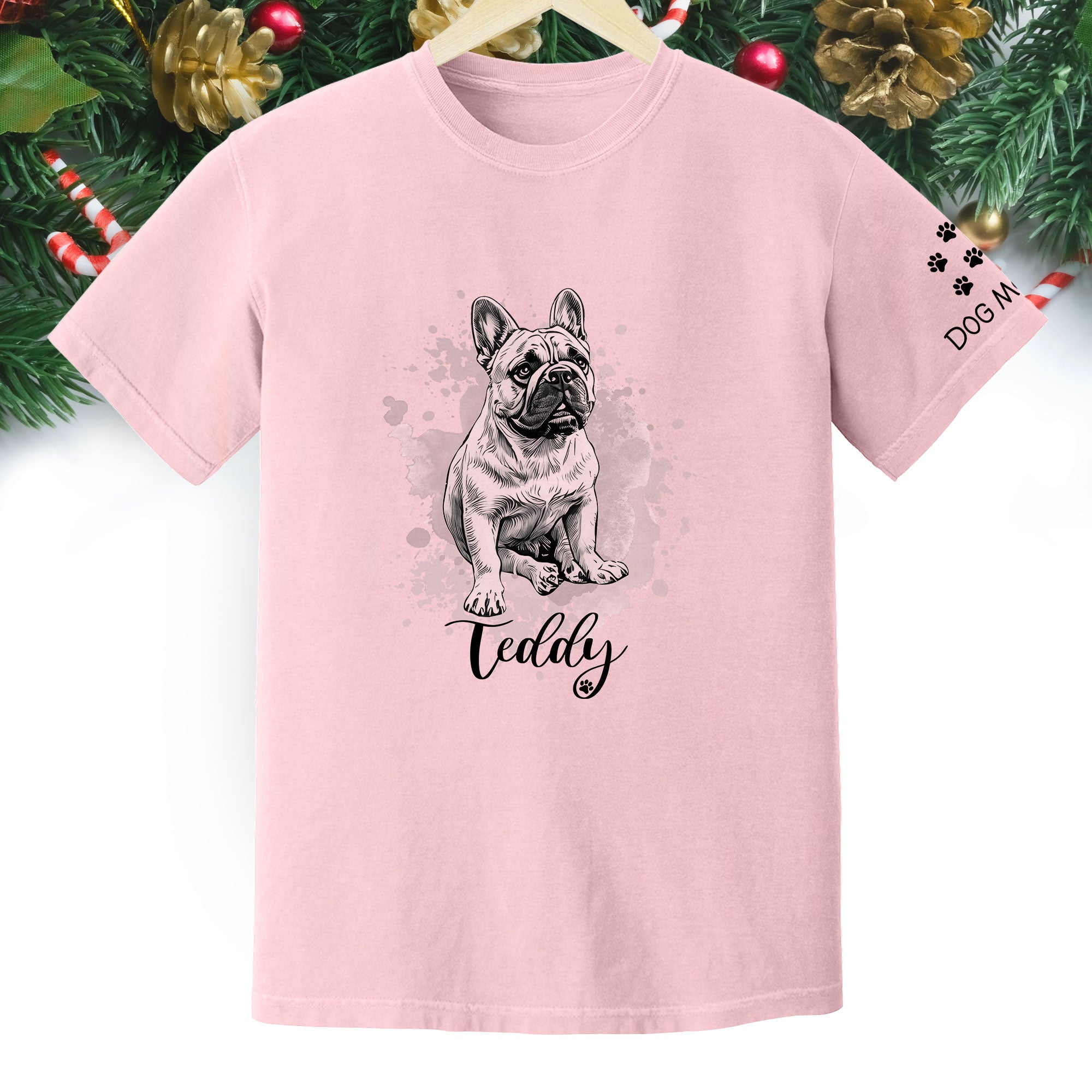 Custom Dog Mom T-Shirt – Personalized Pet Portrait Tee from Photo, Unique Gift for Dog Lovers