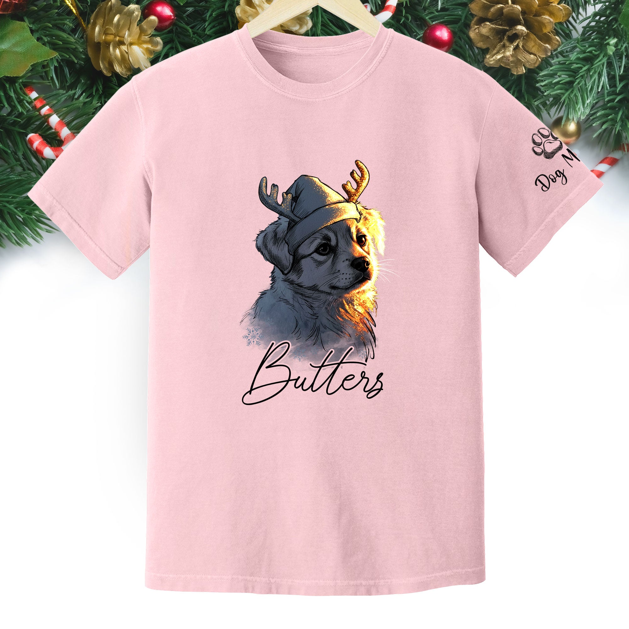 Festive Dog Mom Tee – Christmas Shirt for Women Who Love Their Pup