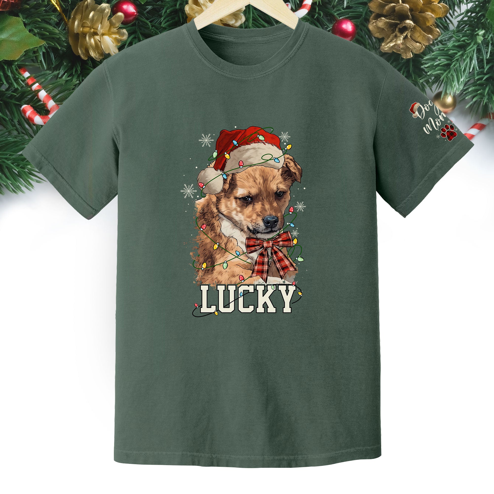 Custom Dog Shirt – Personalized Pet Photo T-Shirt, Holiday Gift for Dog Mom