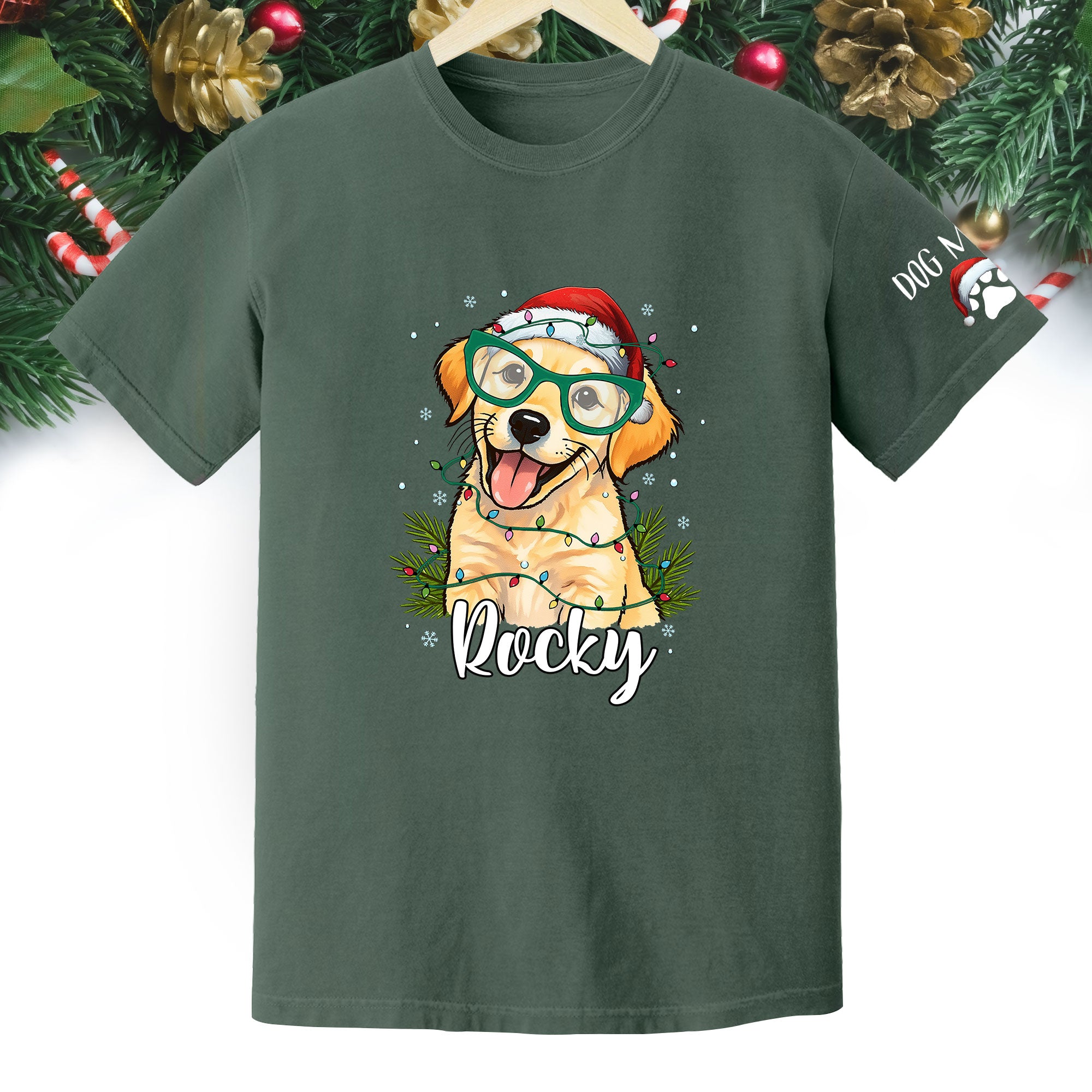 Custom Pet Christmas Shirt – Personalized Dog T-Shirt, Cute Holiday Gift for Pet Lovers