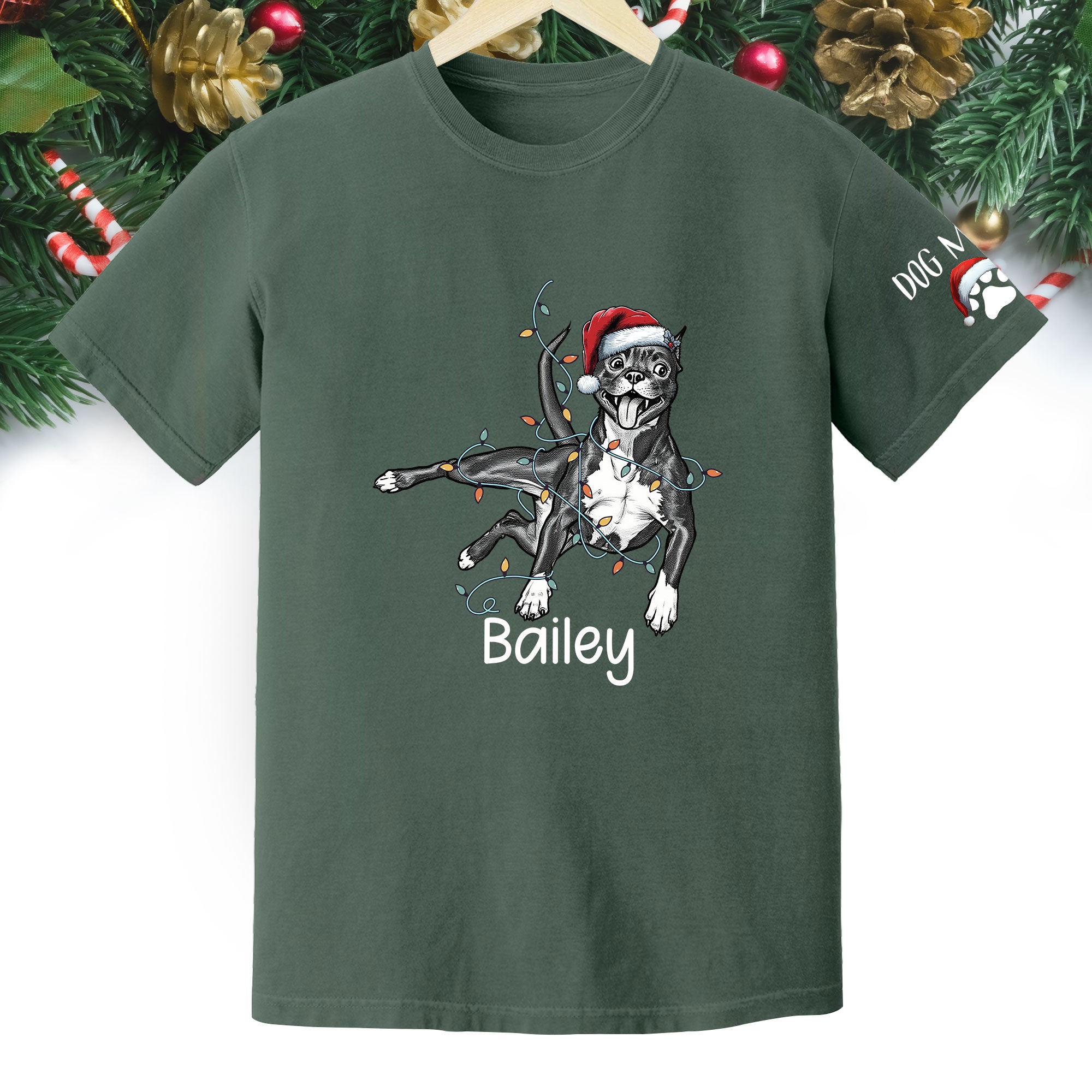 Personalized Dog Christmas T-Shirt – Custom Pet Photo Shirt, Gift for Pet Lovers