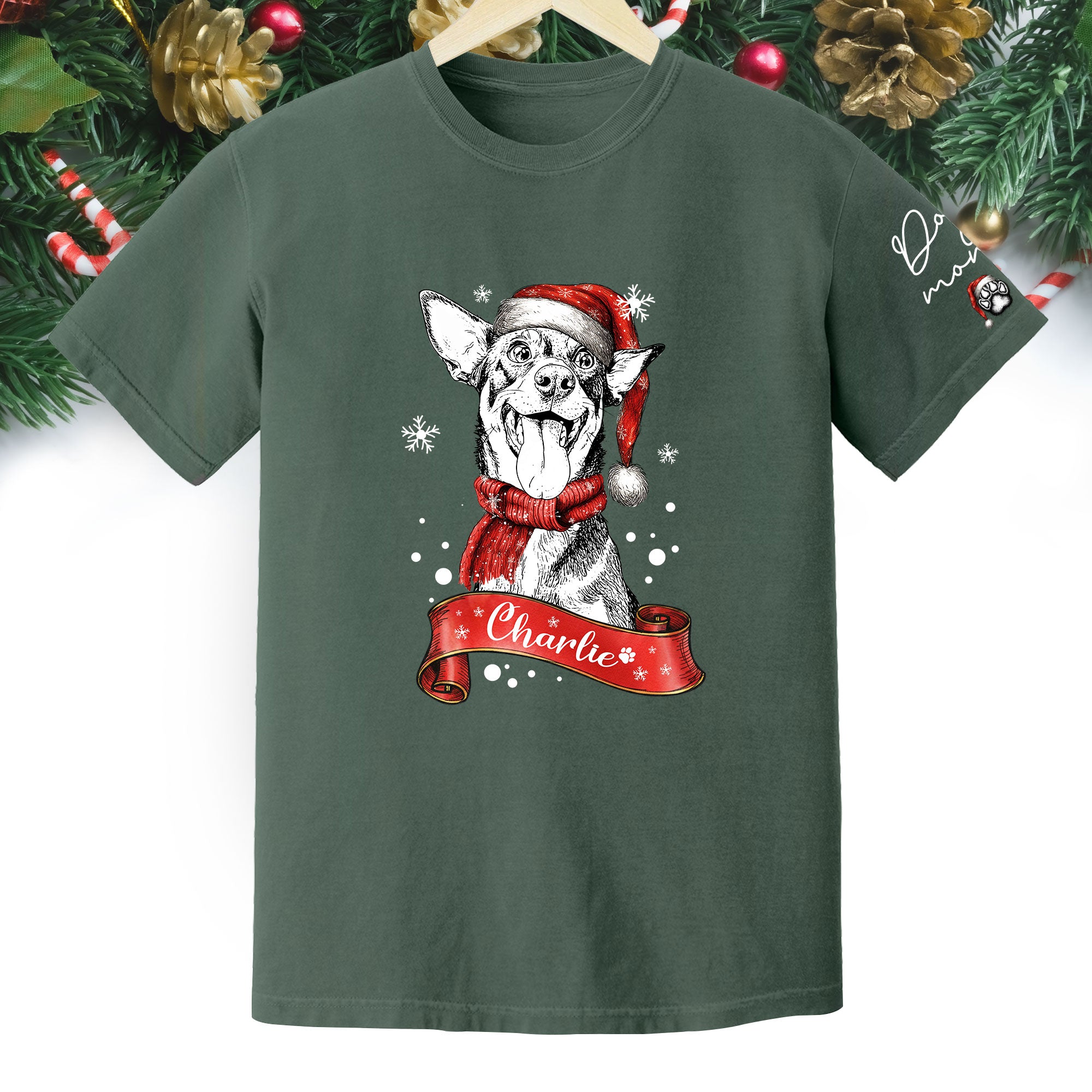 Christmas Dog T-Shirt – Custom Pet Photo Shirt, Funny Personalized Gift for Pet Lover