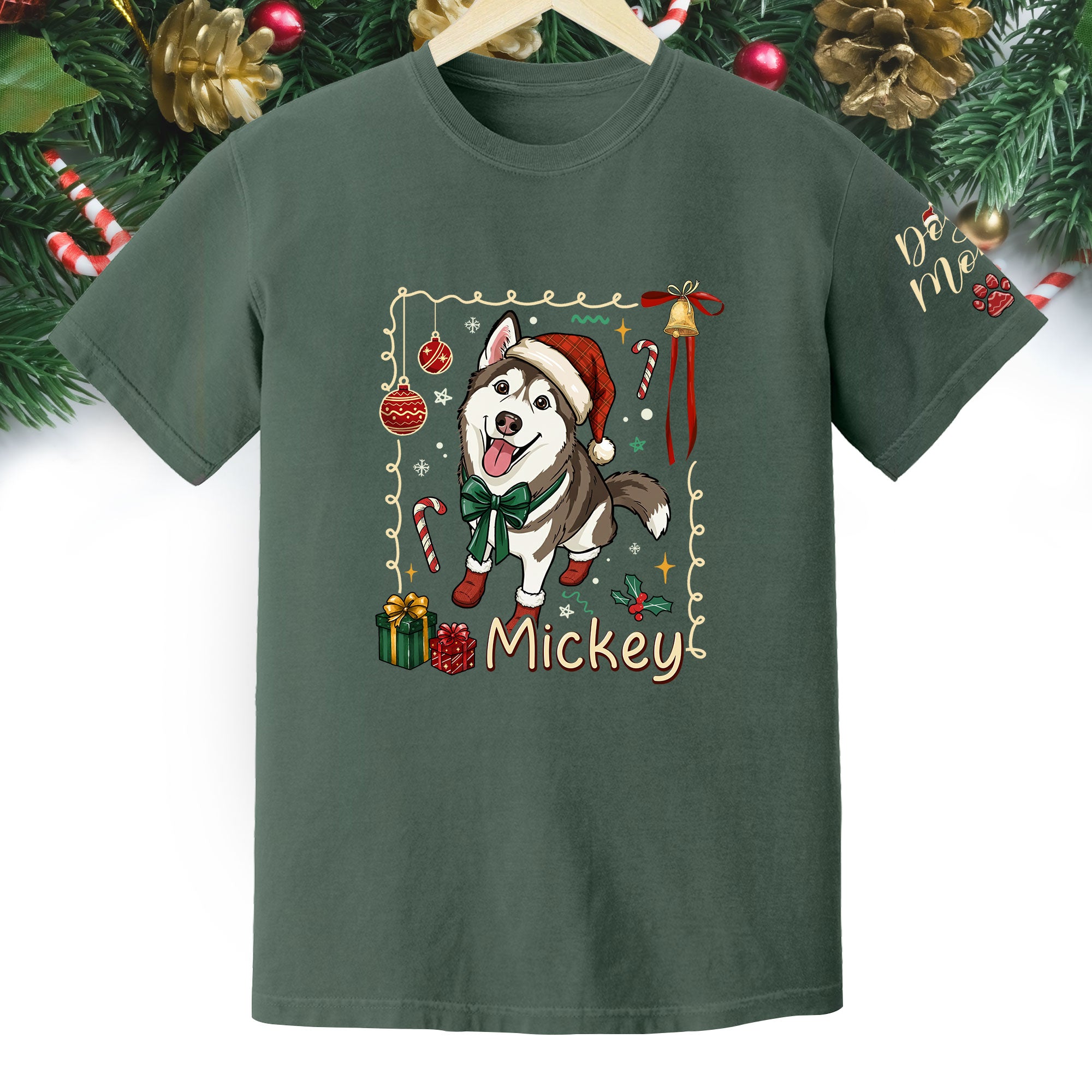 Personalized Dog Mom Shirt, Christmas Shirts For Women, Dog Mom Gift