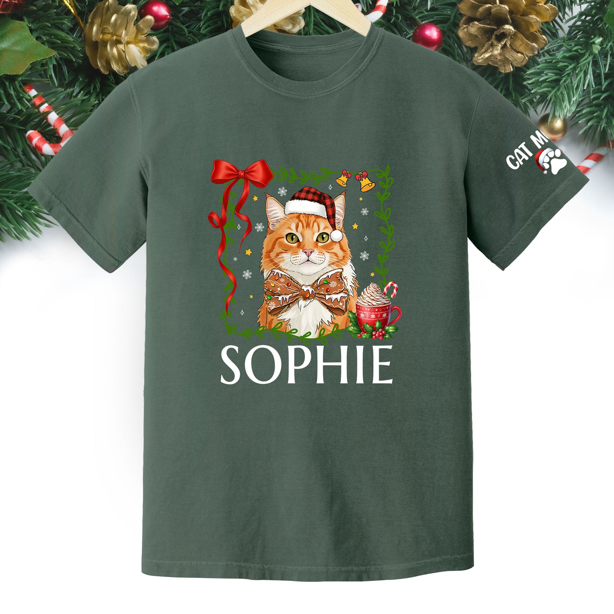 Custom Pet Christmas Shirt – Personalized Cat Photo Tee, Funny Holiday Gift for Cat Lovers